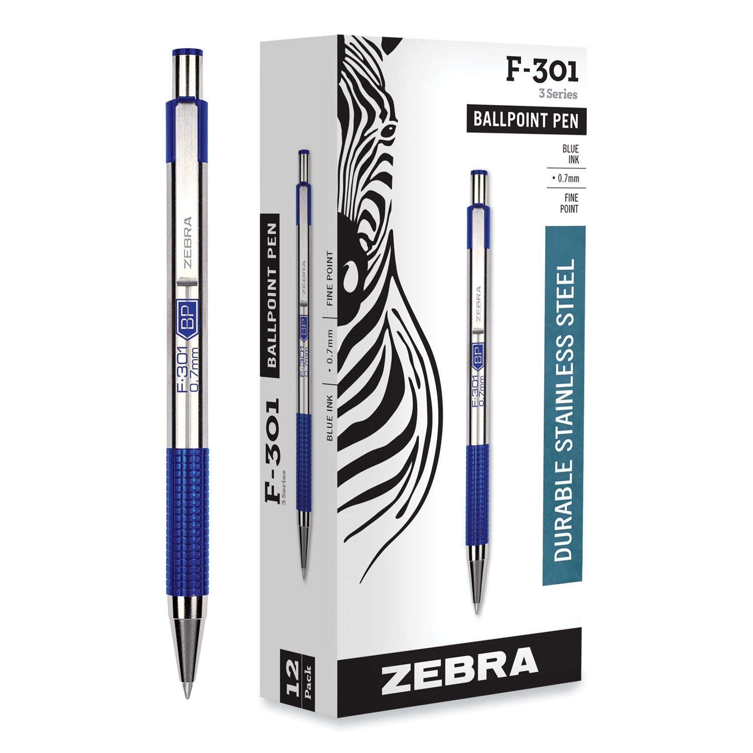 Zebra F-301 Ballpoint Pen | Retractable Blue