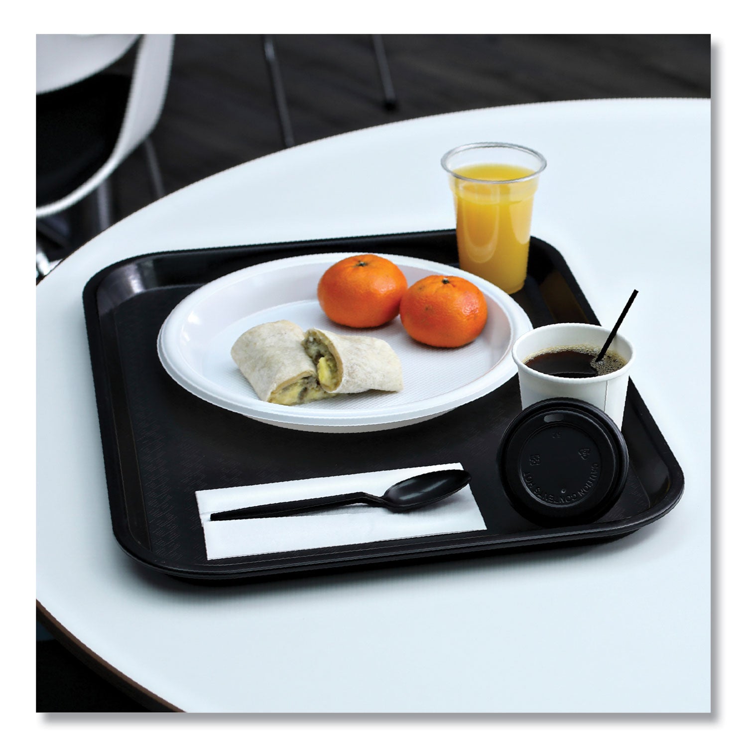 Boardwalk® Heavyweight Wrapped Polypropylene Cutlery, Spoon, Plastic, Black, 1,000/Carton