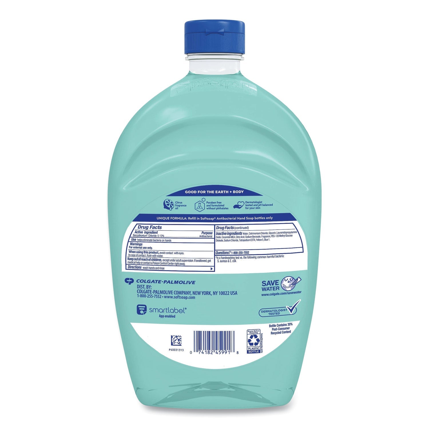 Softsoap® Antibacterial Liquid Hand Soap Refill, Fresh Scent, Green, 50 oz
