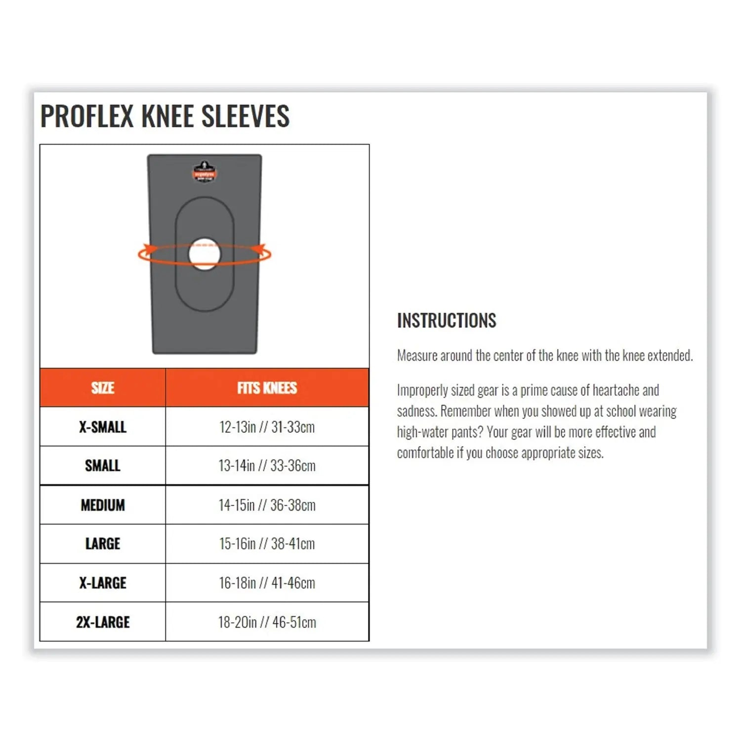 ergodyne® ProFlex 620 Open Patella Spiral Stays Knee Sleeve, X-Large, Black