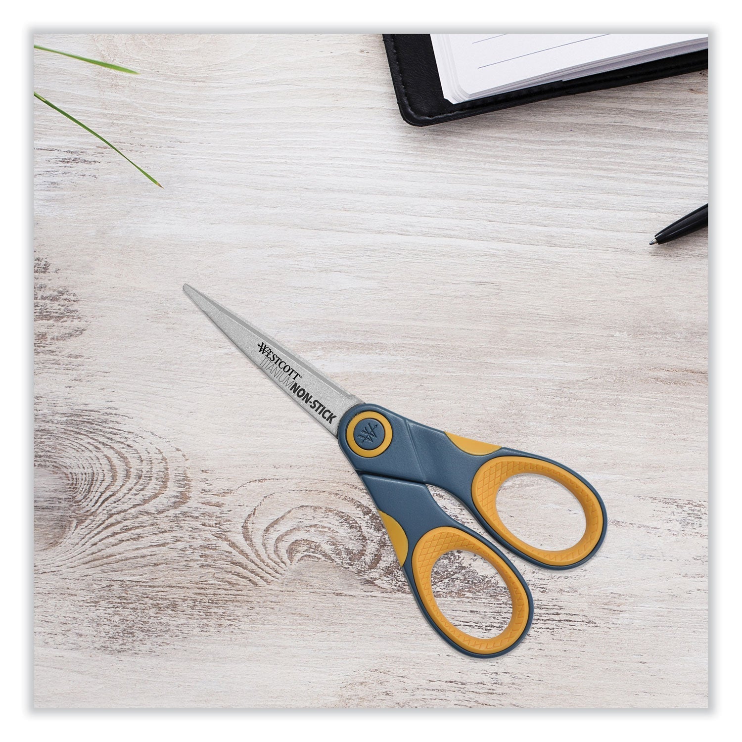 Westcott® Non-Stick Titanium Bonded Scissors, 5" Long, Straight Gray/Orange Handle