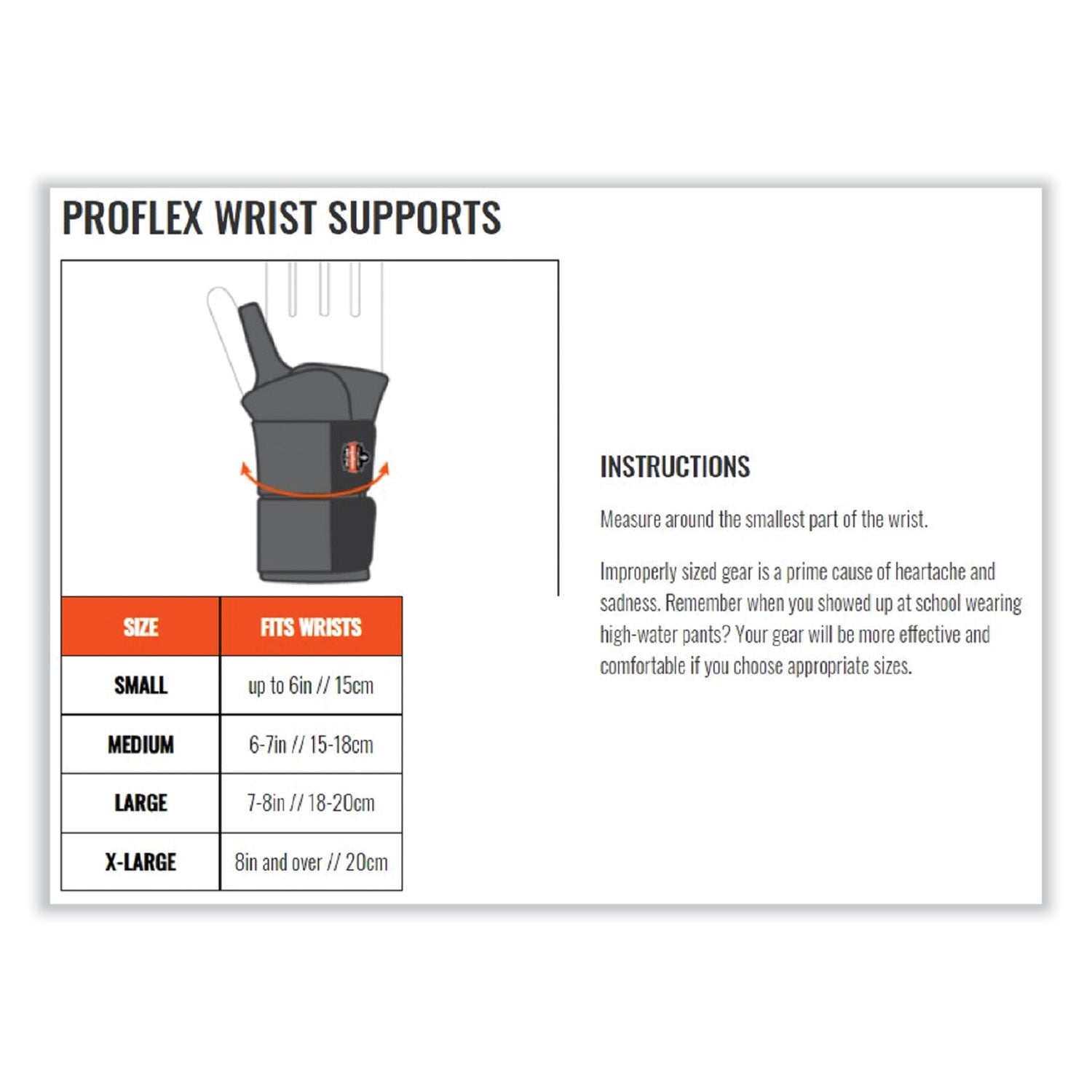 ergodyne® ProFlex 4010 Double Strap Wrist Support, X-Large, Fits Left Hand, Black