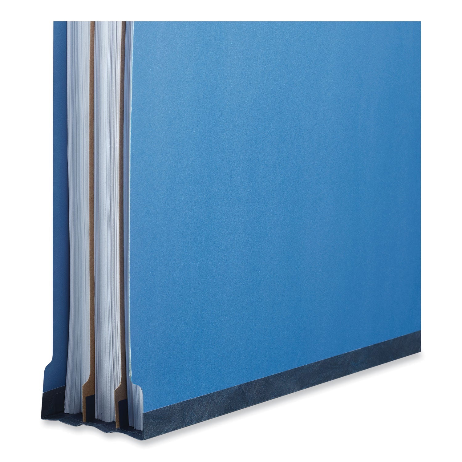 Universal® Bright Colored Pressboard Classification Folders, 2" Expansion, 1 Divider, 4 Fasteners, Legal Size, Cobalt Blue, 10/Box