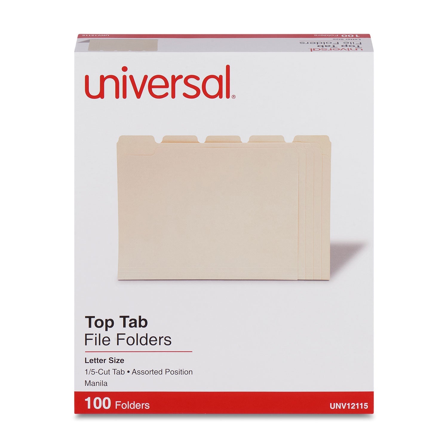 Top Tab File Folders | Letter, 1/5-Cut, 100/Box