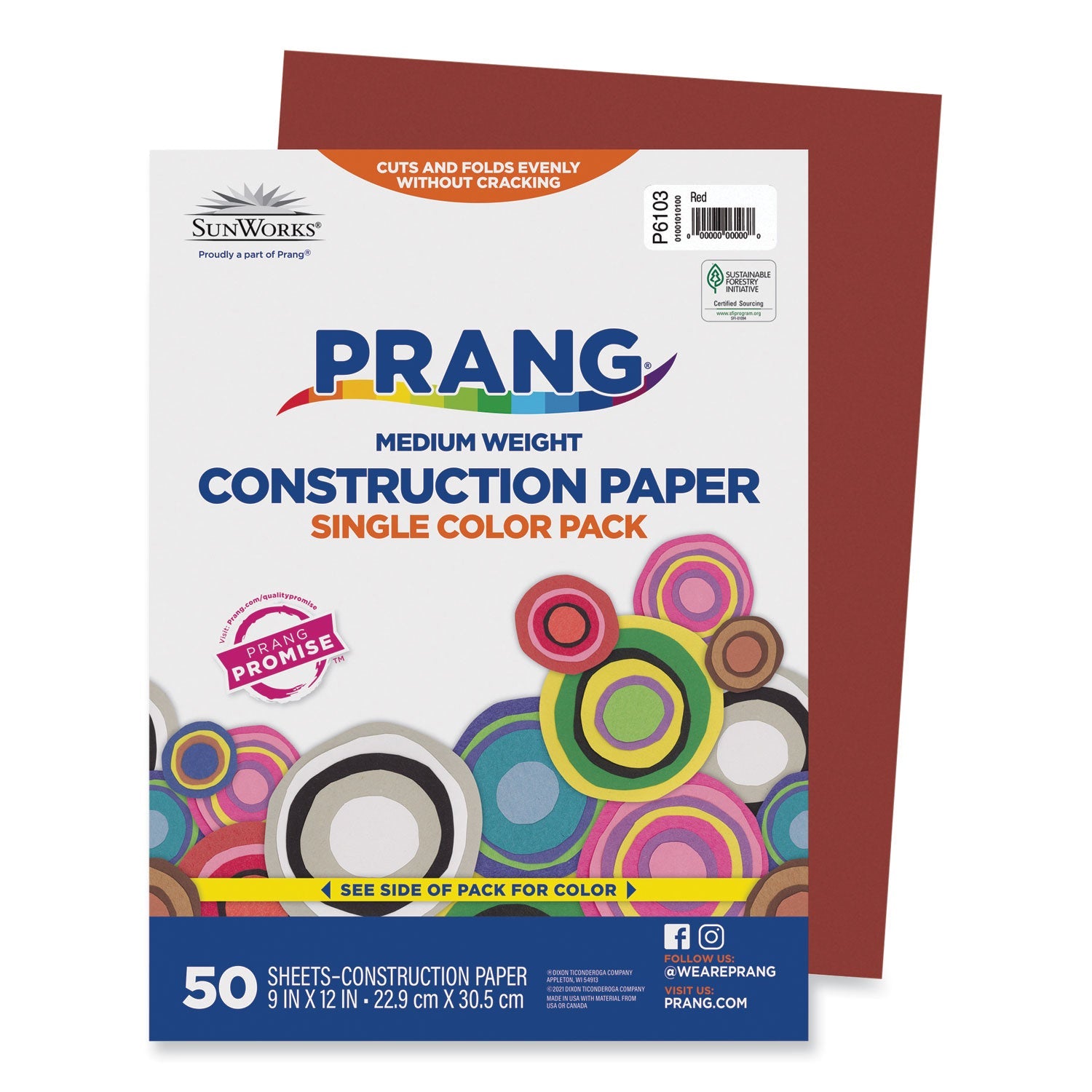 Prang SunWorks Red Construction Paper | 9x12