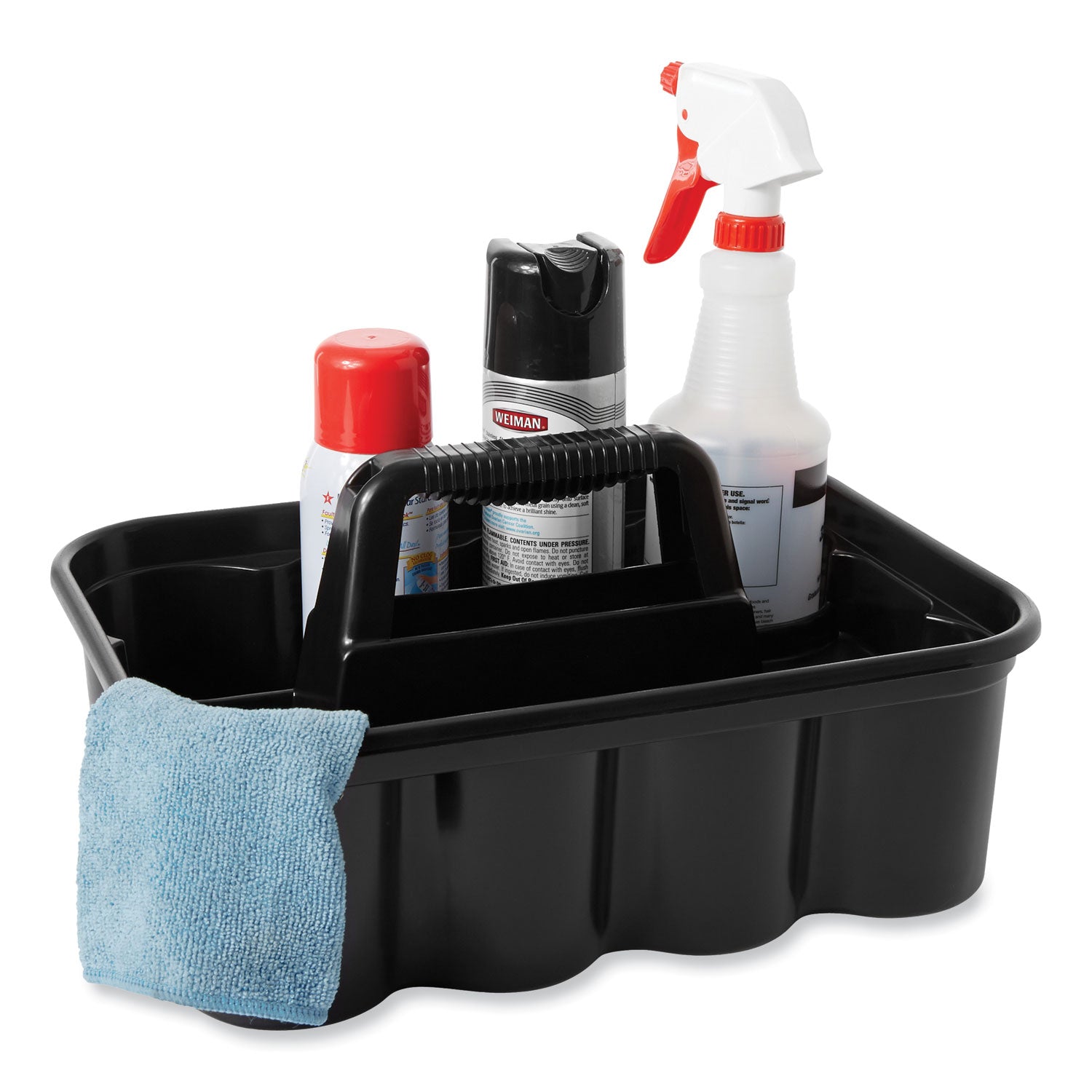 Rubbermaid® Commercial Commercial Deluxe Carry Caddy, Eight Compartments, 15 x 7.4, Black