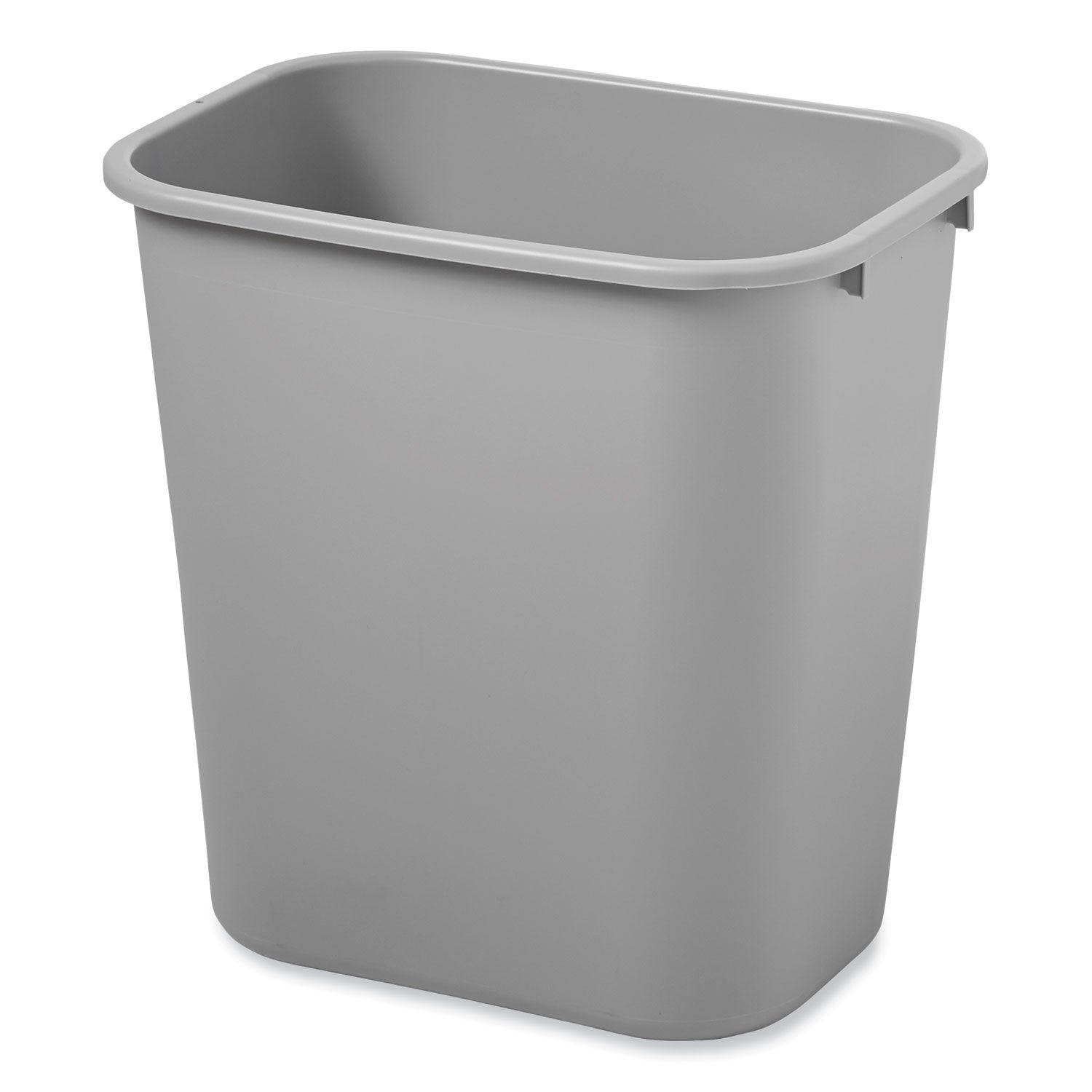 Rubbermaid® Commercial Deskside Plastic Wastebasket, 7 gal, Plastic, Gray