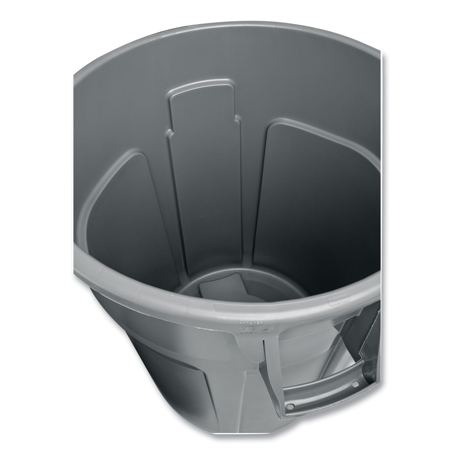 Rubbermaid® Commercial Vented Round Brute Container, 55 gal, Plastic, Gray