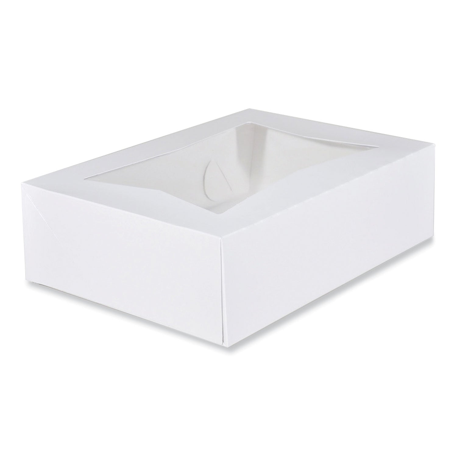 SCT® White Window Bakery Boxes with Attached Flip Top, 4-Corner Beers Design, 14 x 10 x 4, White, Paper, 100/Carton - Bloom Skins