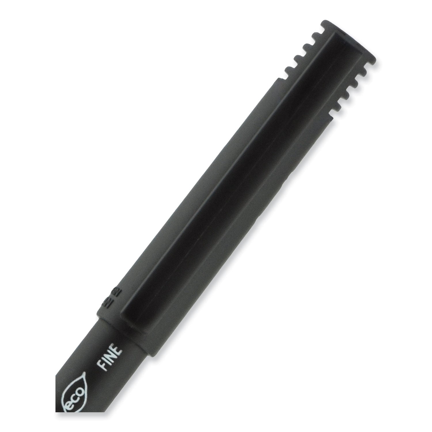 uniball® ONYX Rollerball Pen, Stick, Fine 0.7 mm, Black Ink, Black Barrel, Dozen