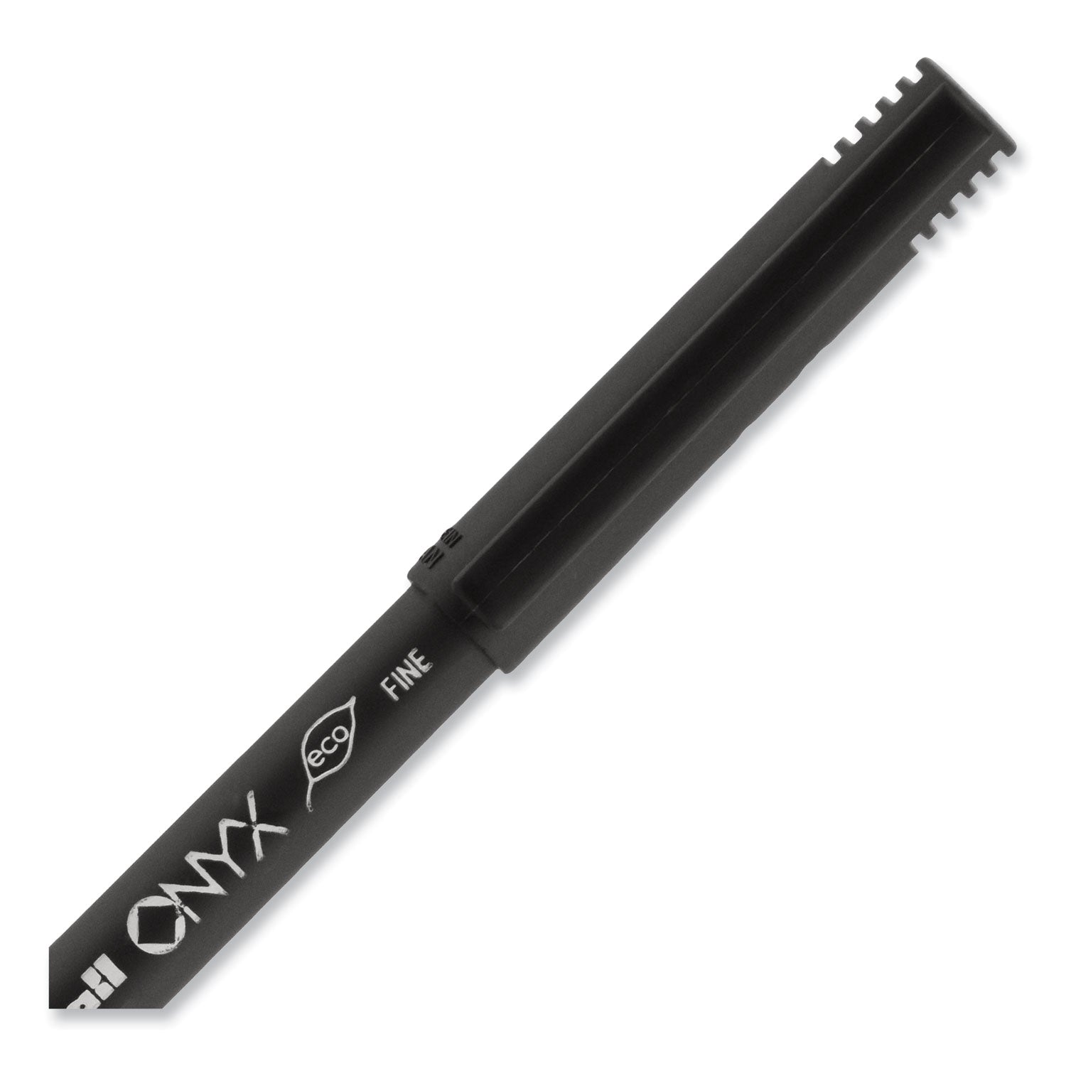 uniball® ONYX Rollerball Pen, Stick, Fine 0.7 mm, Red Ink, Black/Red Barrel, Dozen