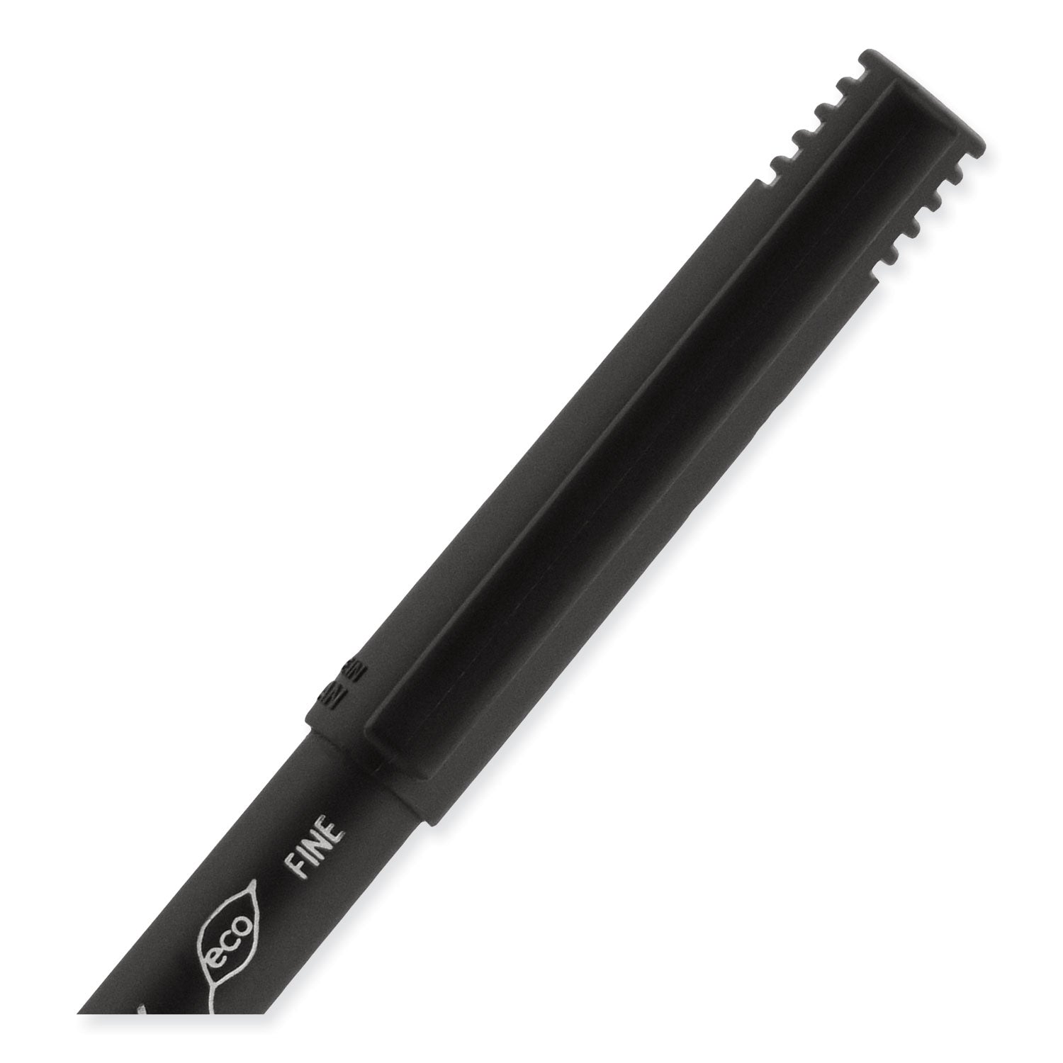uniball® ONYX Rollerball Pen, Stick, Fine 0.7 mm, Blue Ink, Black/Blue Barrel, Dozen