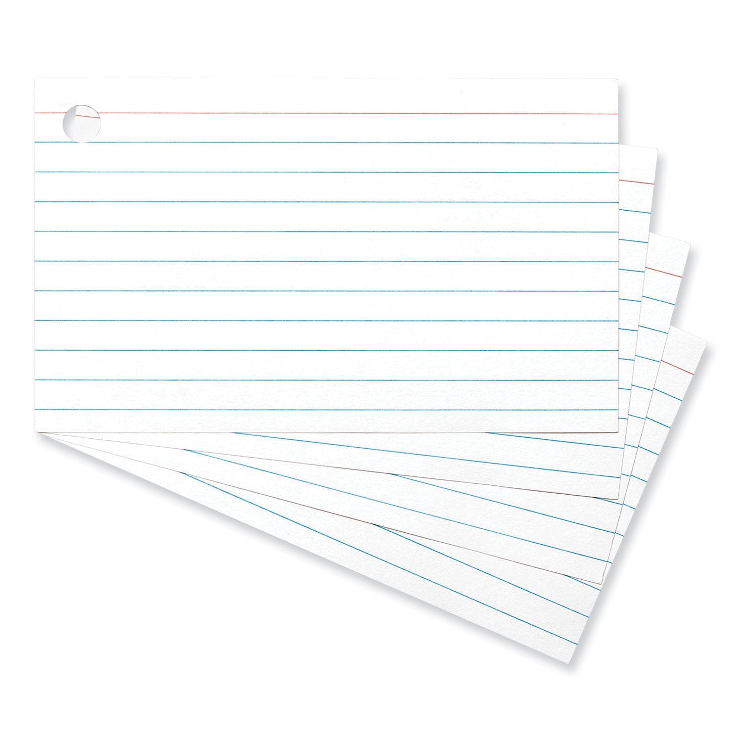 Universal® Ring Index Cards, Ruled, 3 X 5, White, 100/pack
