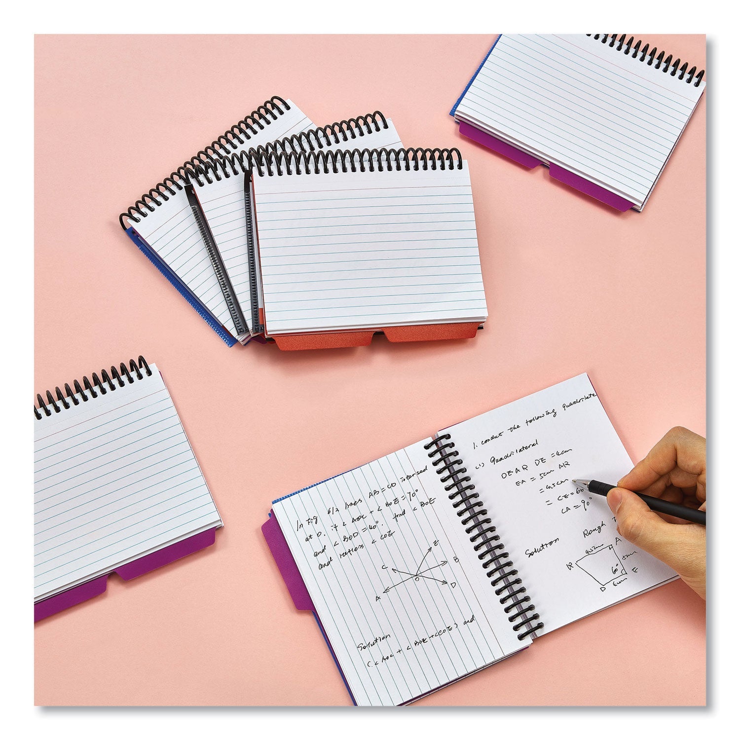 Universal® Spiral Bound Index Cards, Ruled, 4 X 6, White, 120/pack