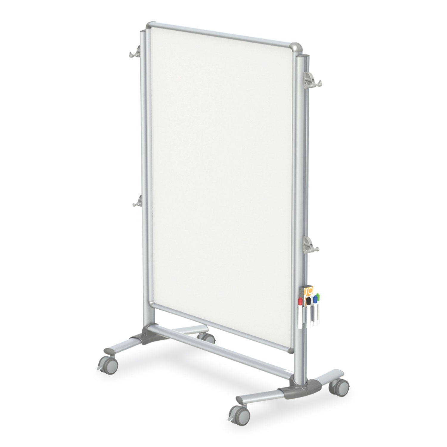 Ghent Nexus Partition Whiteboard, 48" x 60", White Surface, Satin Aluminum Frame