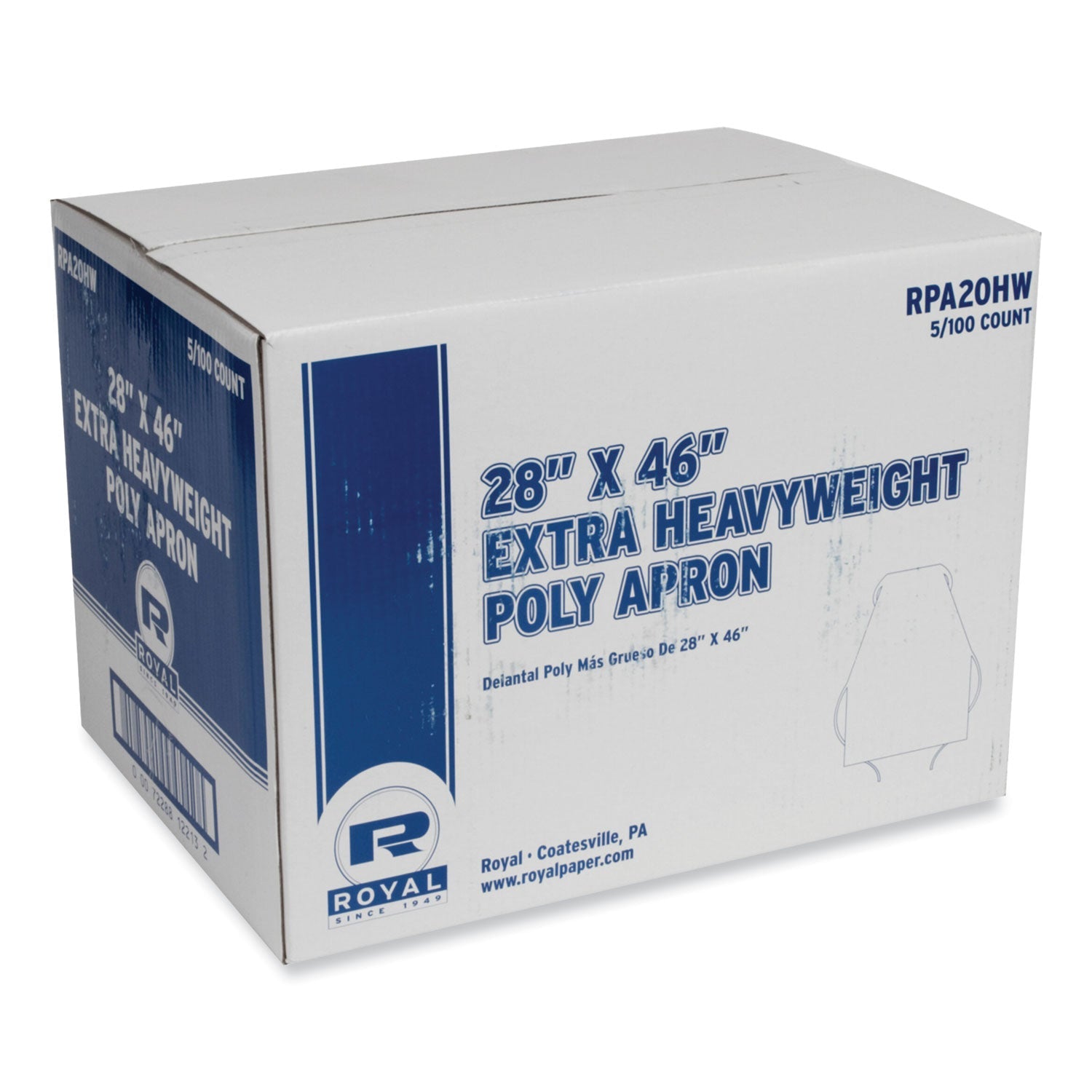 Heavyweight Poly Aprons | White | 500-Count