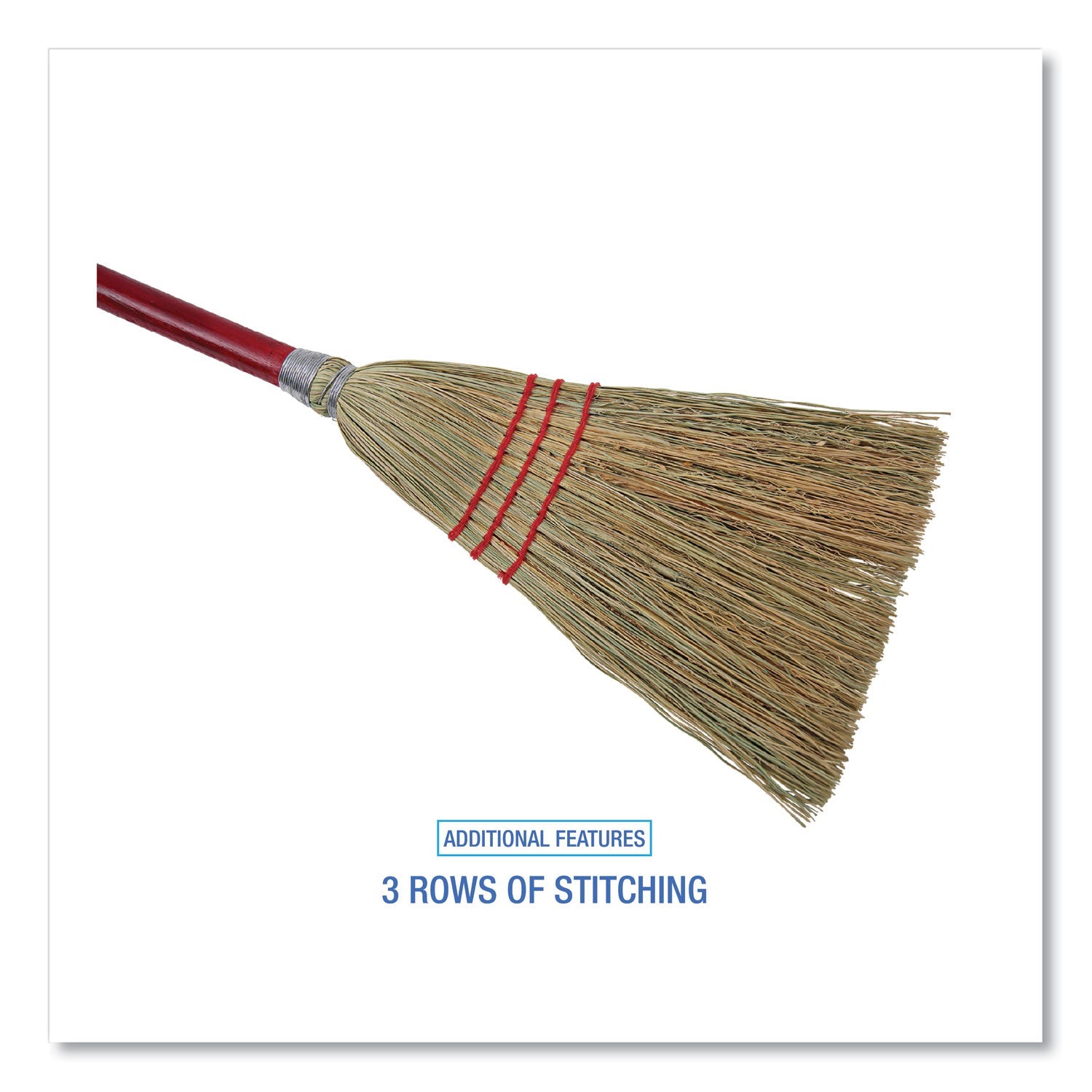 Boardwalk® Corn Fiber Lobby/toy Broom, Corn Fiber Bristles, 39" Overall Length, Red