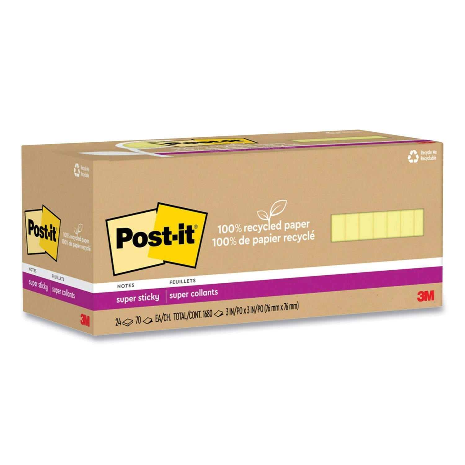 Recycled Super Sticky Notes | 24-Pack