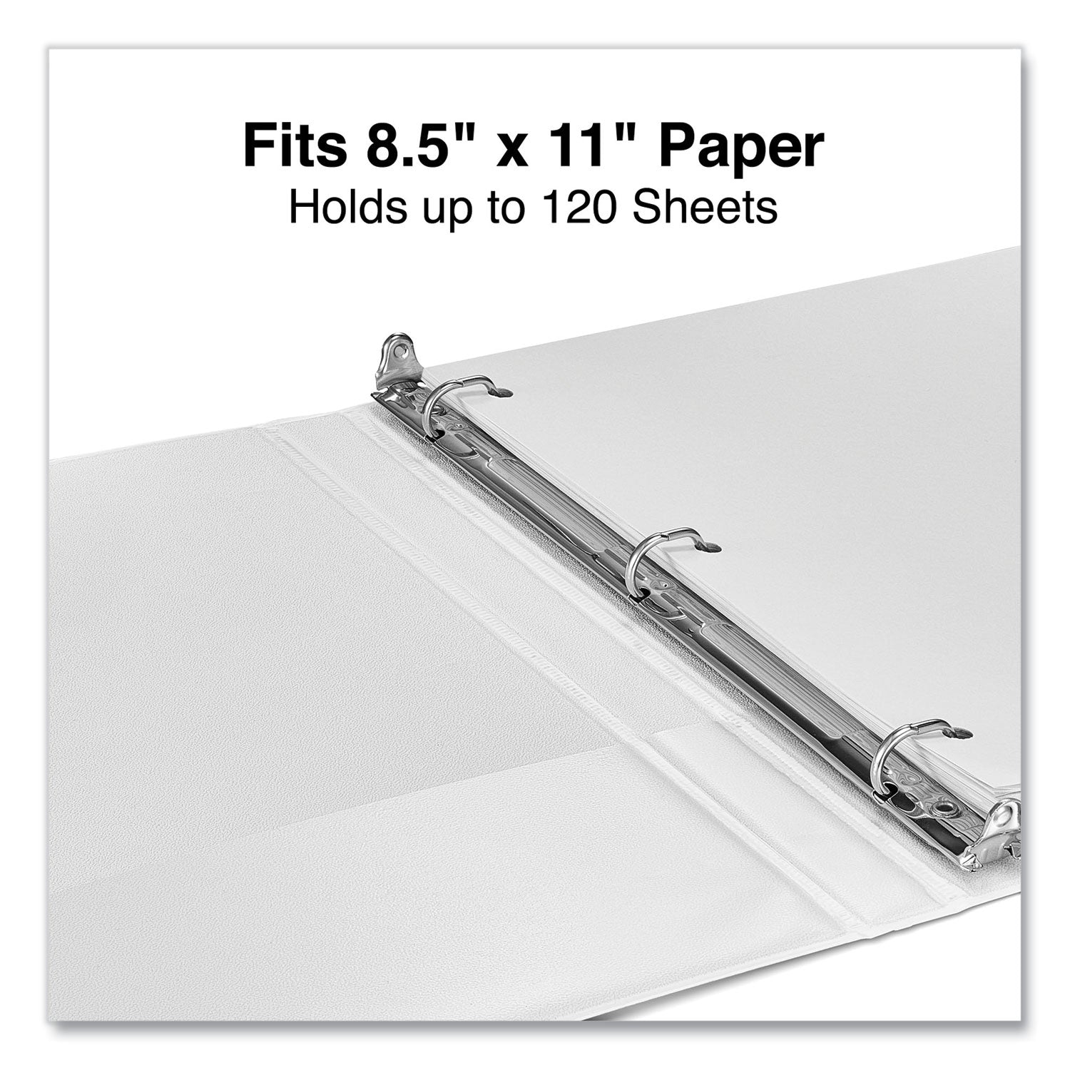 Universal® Slant D-Ring View Binder, 3 Rings, 0.5" Capacity, 11 x 8.5, White