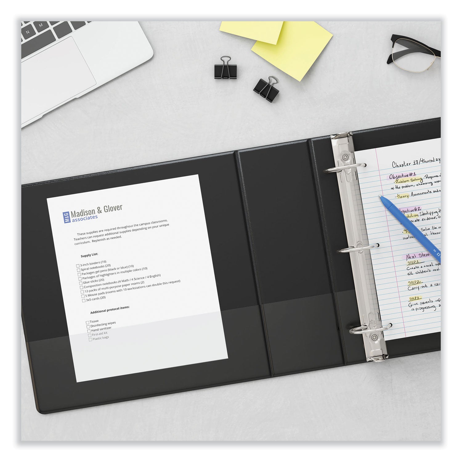 Universal® Slant D-Ring View Binder, 3 Rings, 2" Capacity, 11 x 8.5, Black, 6/Carton