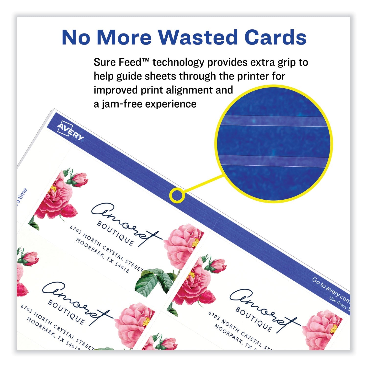 Avery® Printable Microperforated Business Cards W/sure Feed Technology, Laser, 2 X 3.5, White, 2,500 Cards, 10/sheet, 250 Sheets/box