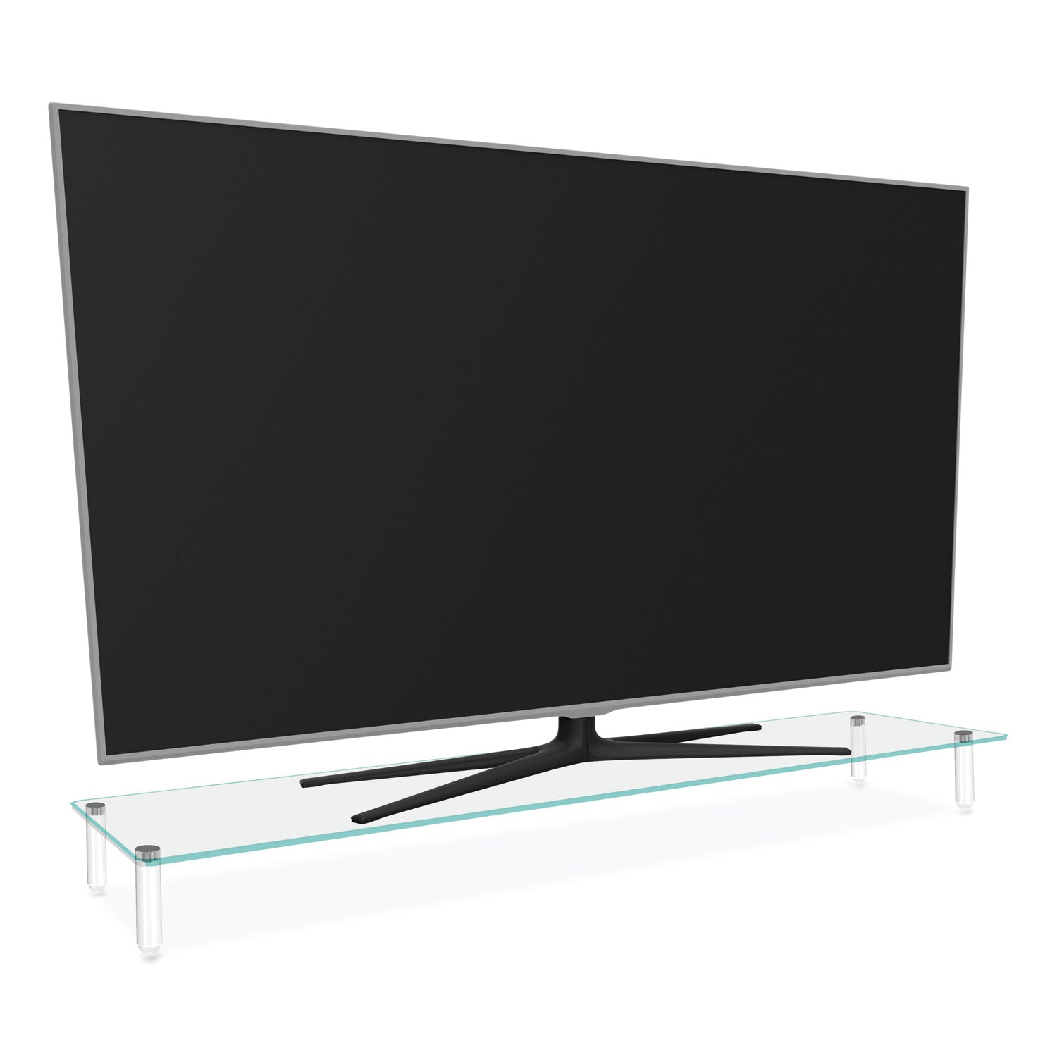 Kantek Extra Wide Glass Monitor Riser, 39.4" x 10.2" x 3.25", Clear, Supports 60 lbs