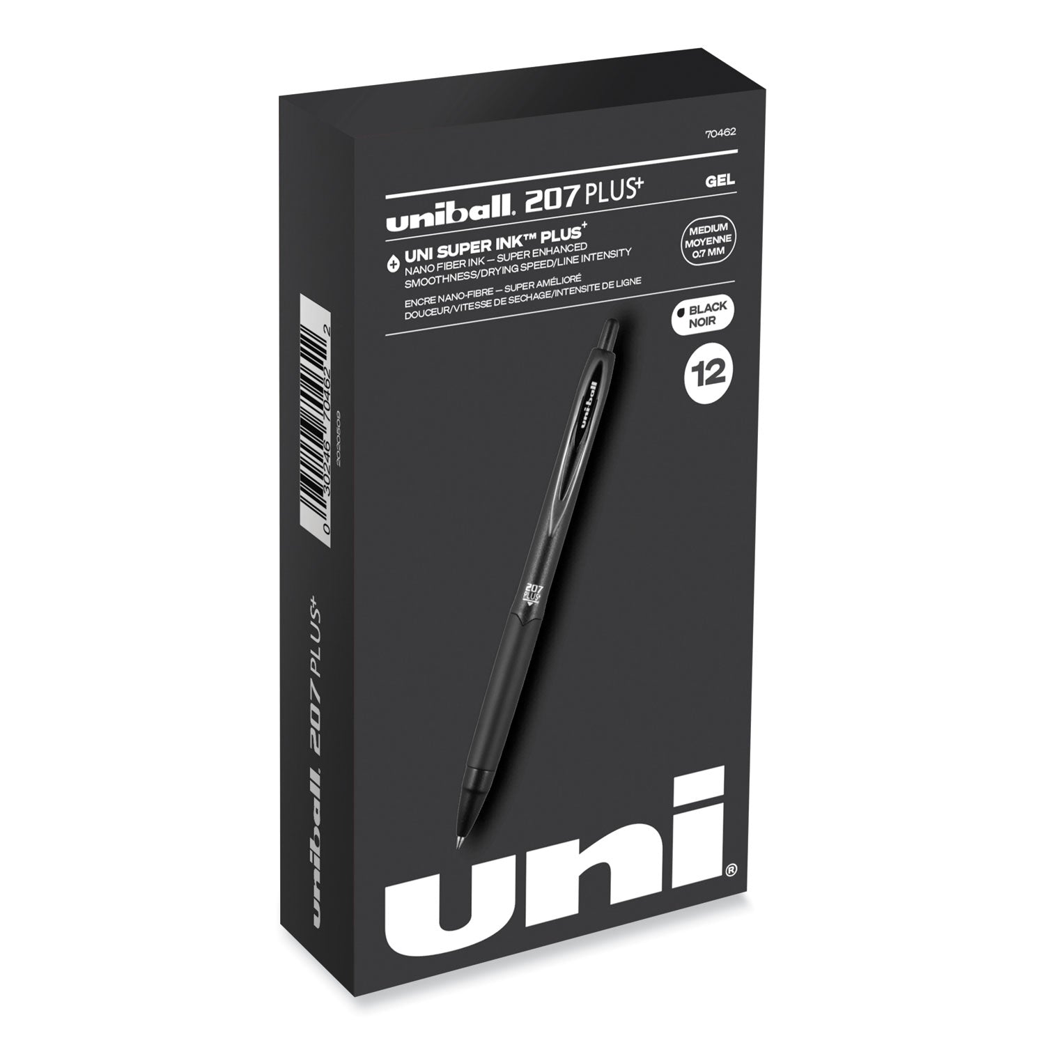uniball 207 Plus+ Gel Pen | Retractable Black