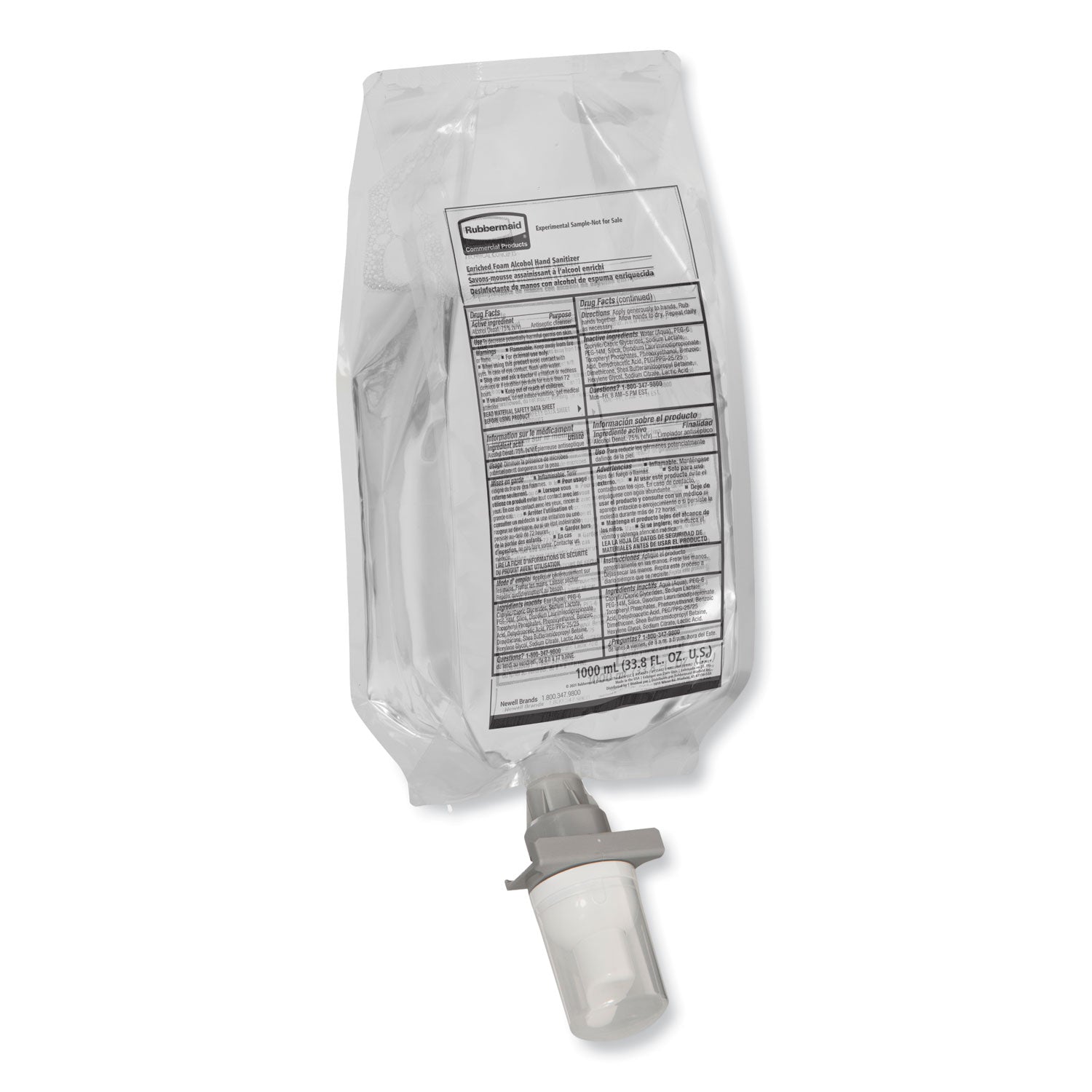 Rubbermaid® Commercial AutoFoam Refill With Alcohol Foam Hand Sanitizer, Clear, 1,000 mL, Fragrance-Free, 4/Carton - Bloom Skins
