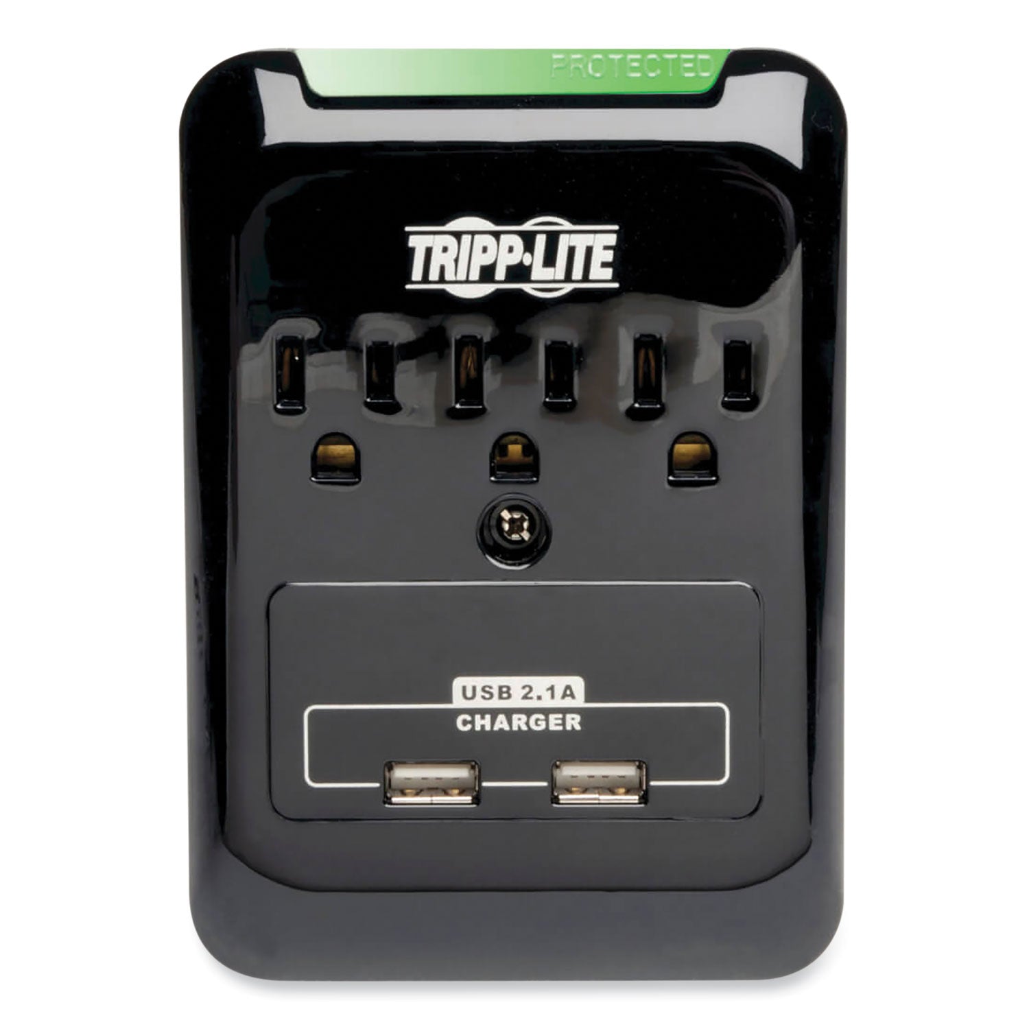 Tripp Lite by Eaton Protect It! Surge Protector, 3 AC Outlets/2 USB Ports, 540 J, Black