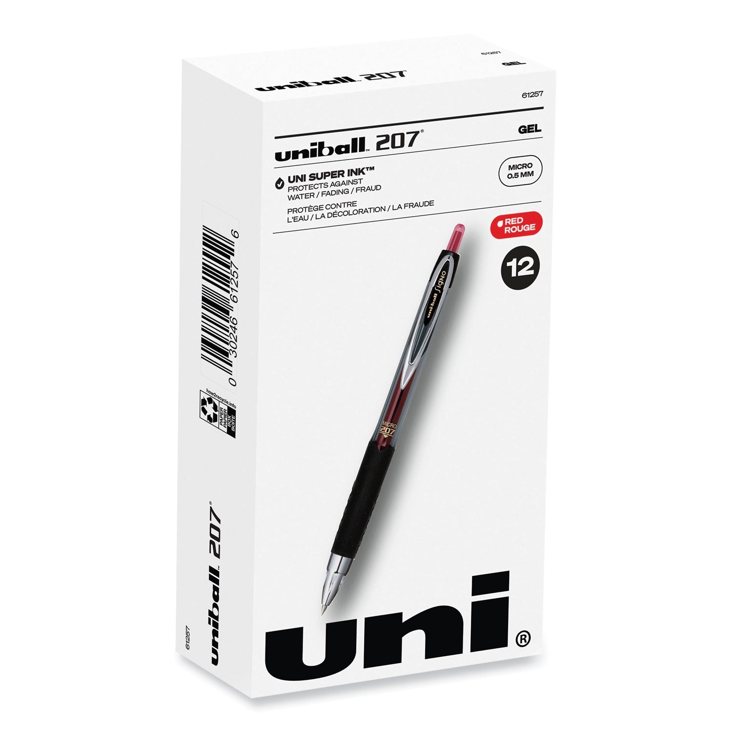 Signo 207 Gel Pen | Red, 0.5mm, Retractable, Dozen