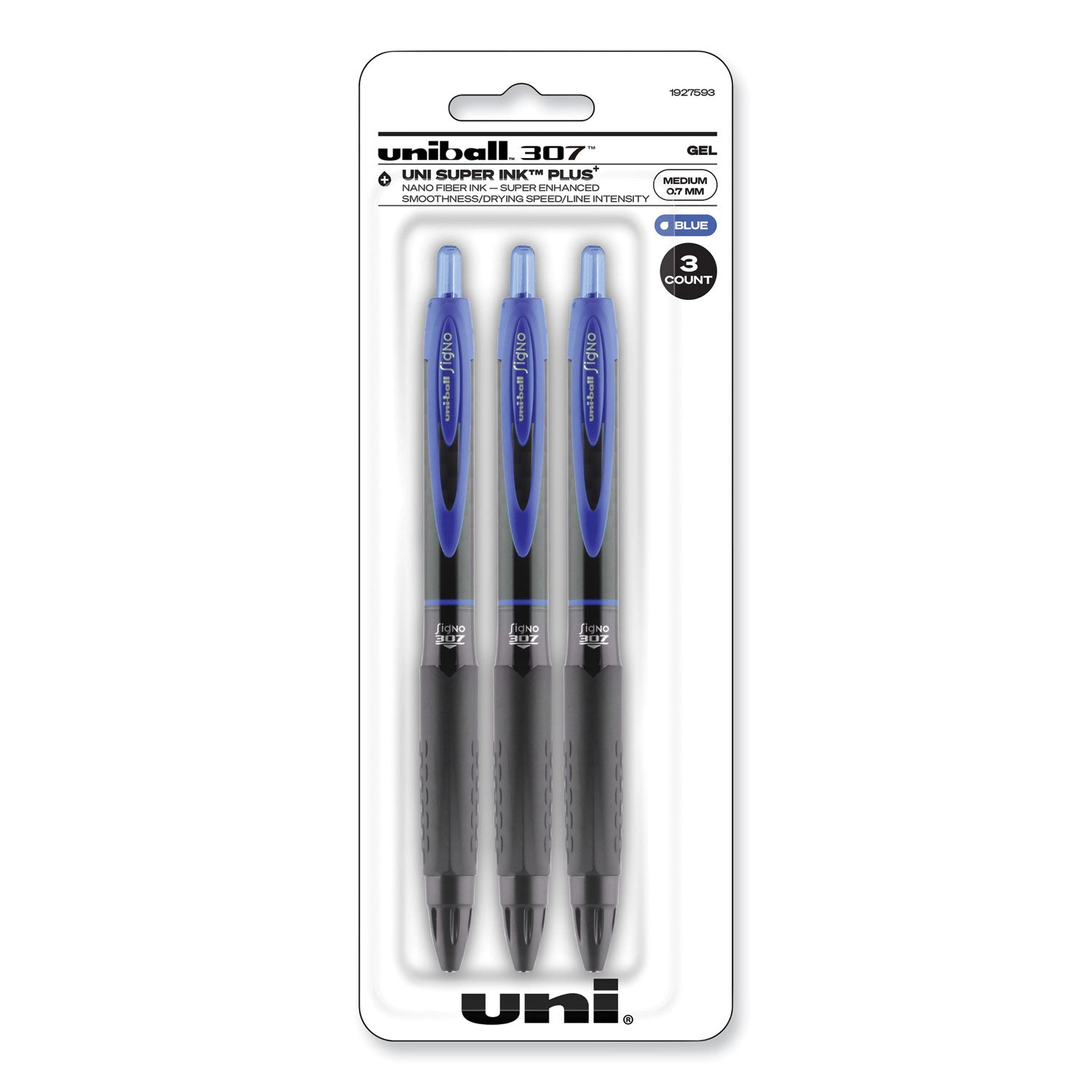 307 Gel Pen | Blue 3-Pack Retractable