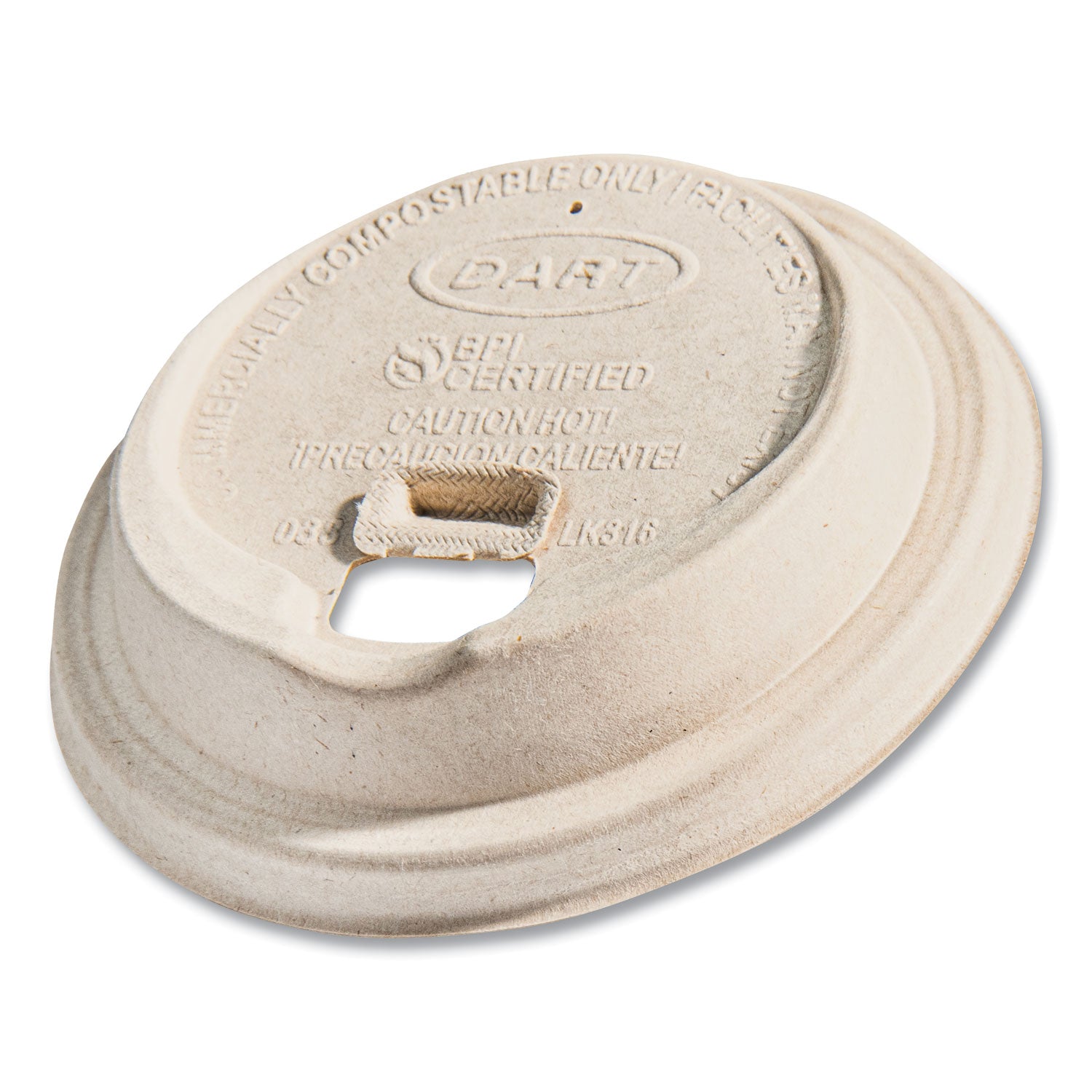 Dart® Molded Fiber Lids for Paper Cups, ProPlanet Seal, Fits 10 oz to 24 oz Hot Cups, Tan, 1,000/Carton