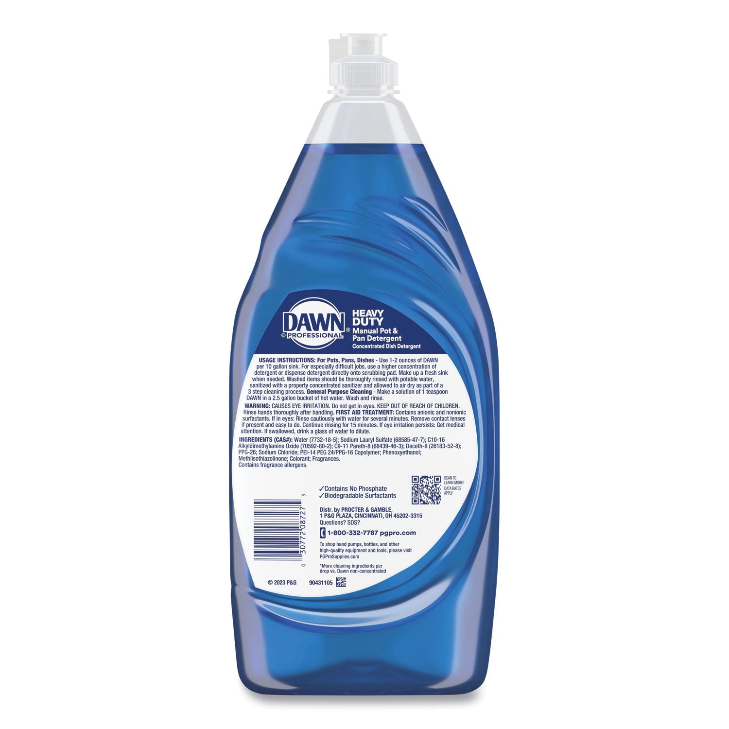 Dawn® Professional Heavy-Duty Manual Pot/Pan Dish Detergent, Original Scent, 38 oz Bottle, 8/Carton