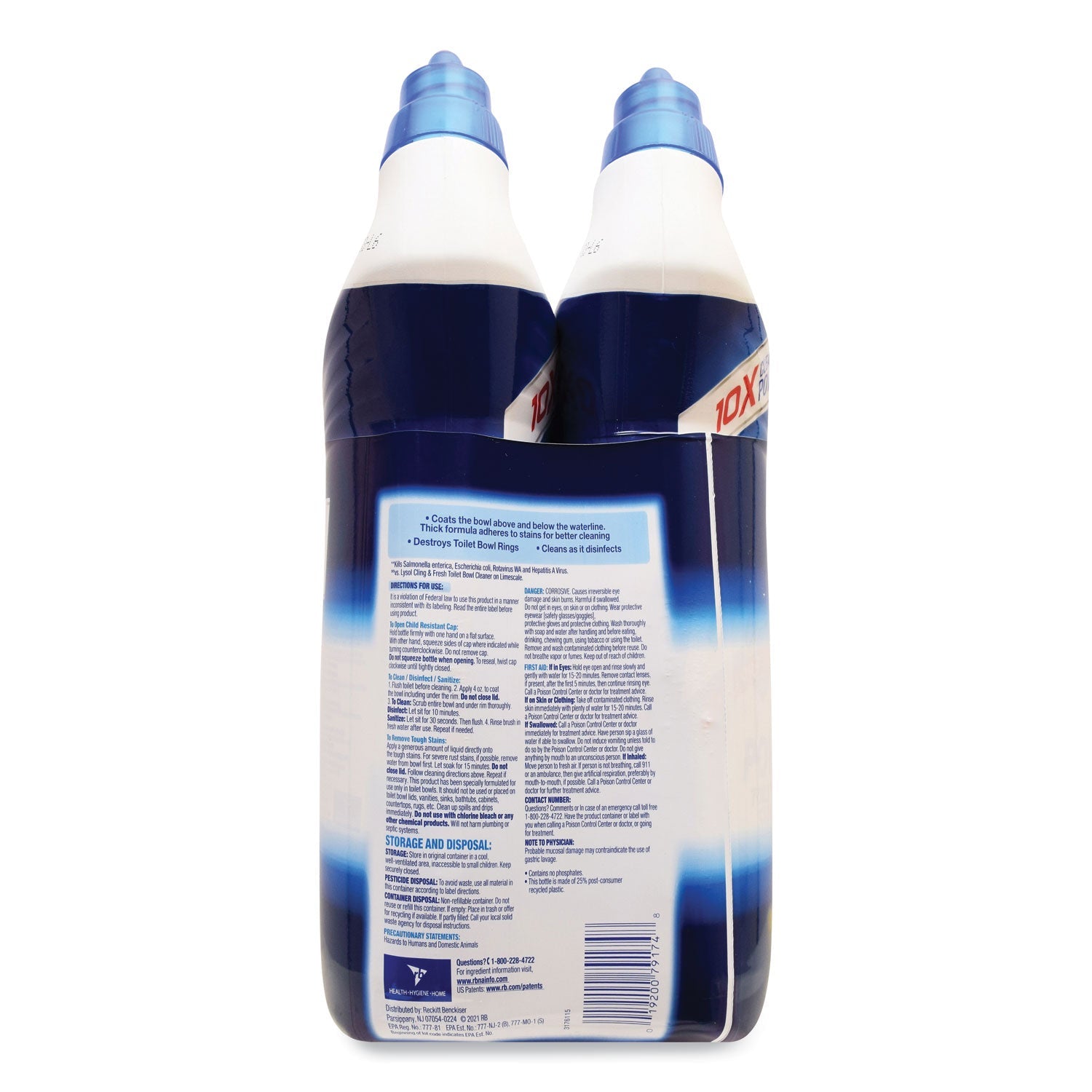 LYSOL® Brand Disinfectant Toilet Bowl Cleaner, Atlantic Fresh, 24 oz Bottle, 2/Pack
