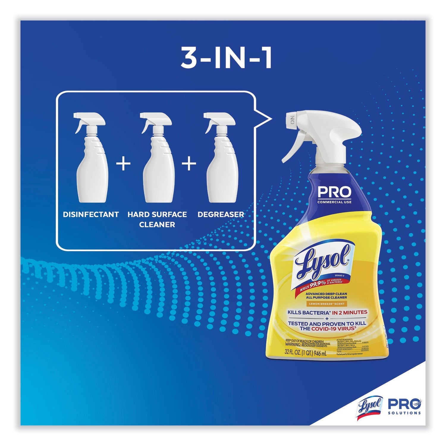 Professional LYSOL® Brand Advanced Deep Clean All Purpose Cleaner, Lemon Breeze, 32 Oz Trigger Spray Bottle