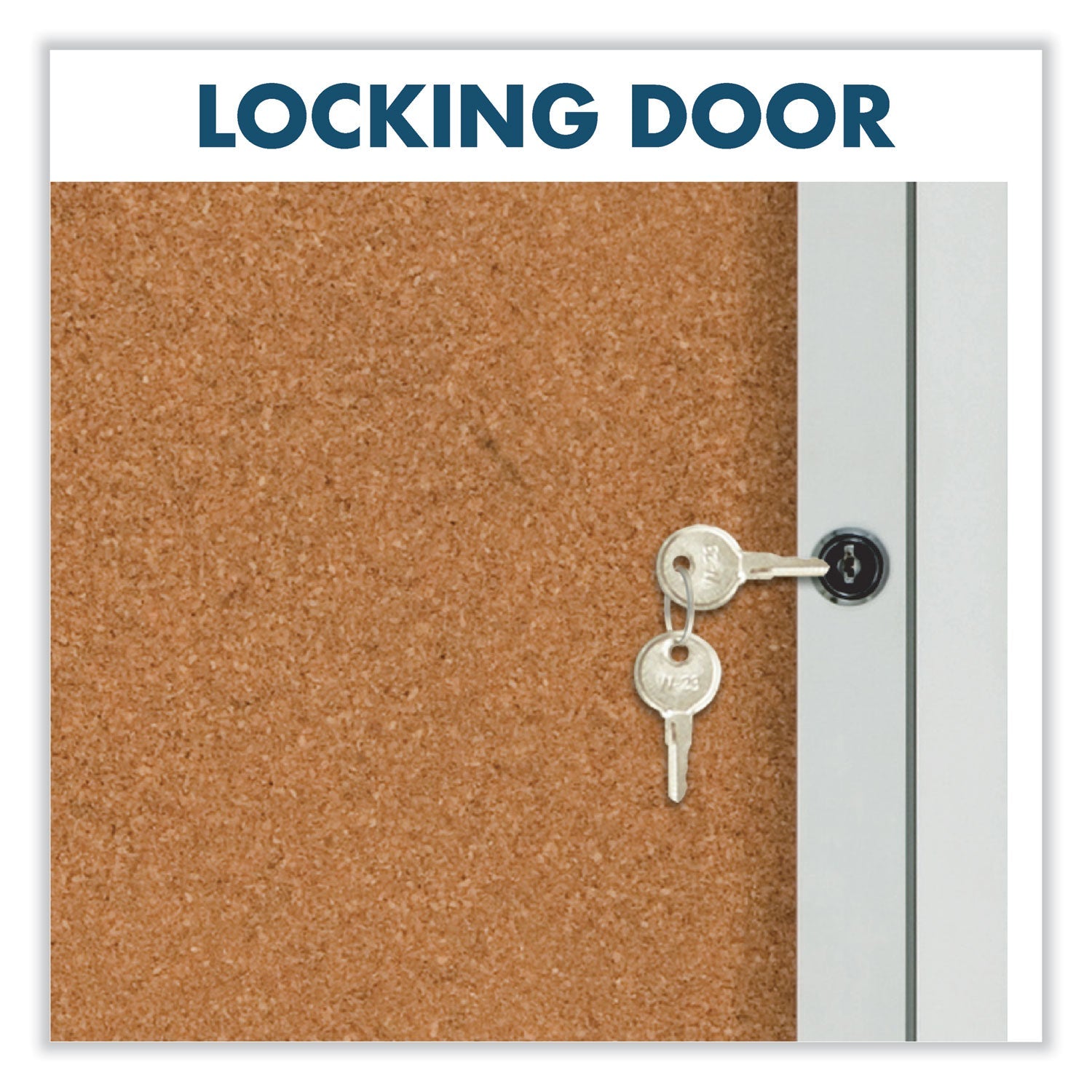 Quartet® Enclosed Indoor Cork Bulletin Board with Two Hinged Doors, 48" x 36", Tan Surface, Satin Aluminum Frame