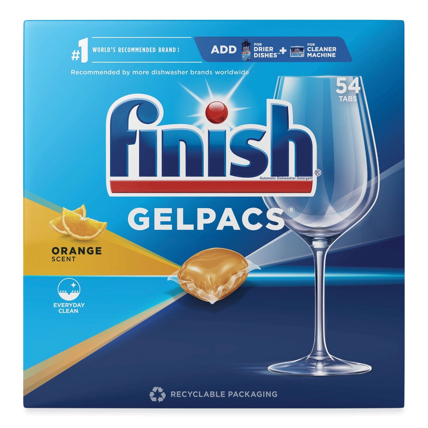 FINISH Dish Detergent Gelpacs | Orange 54/Box