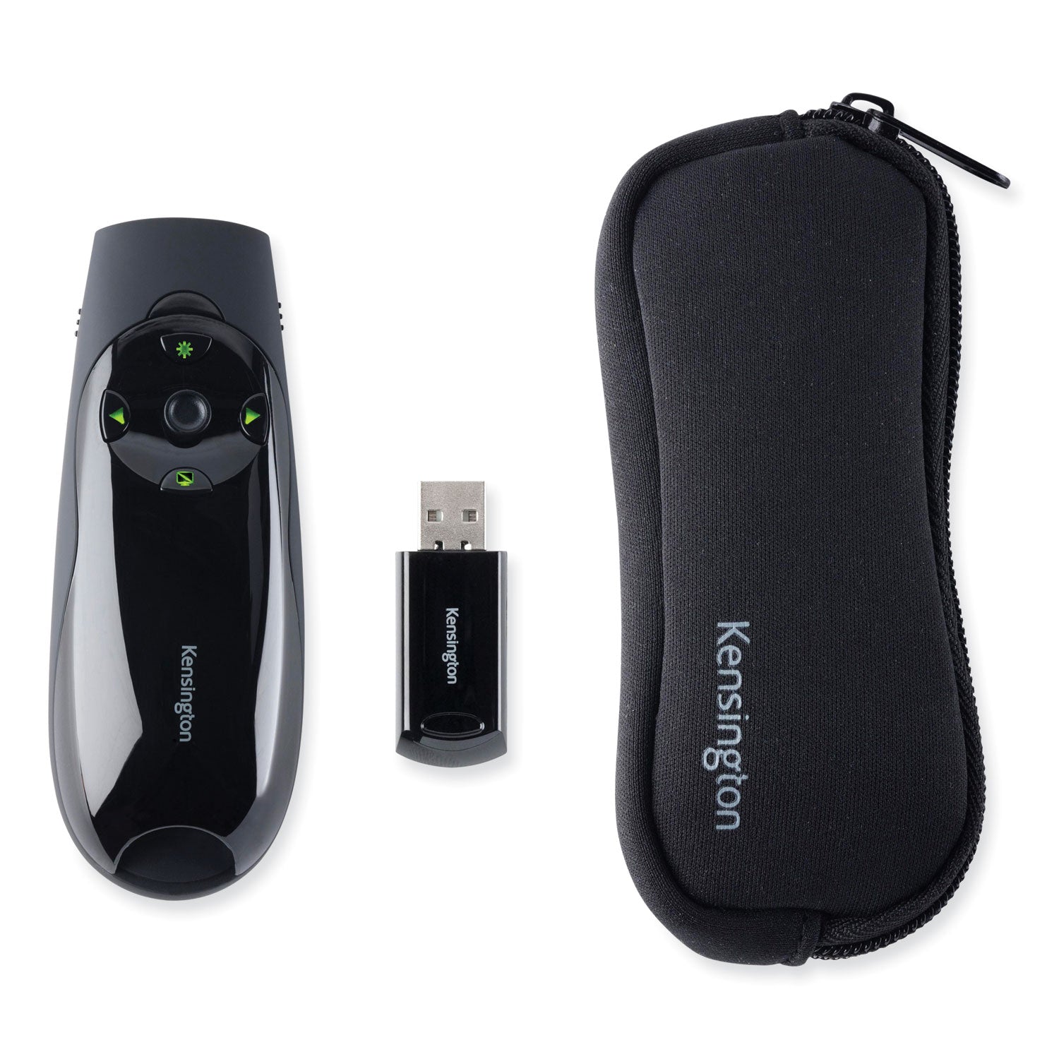 Kensington® Presenter Expert Wireless Cursor Control With Green Laser, Class 2, 150 Ft Range, Black