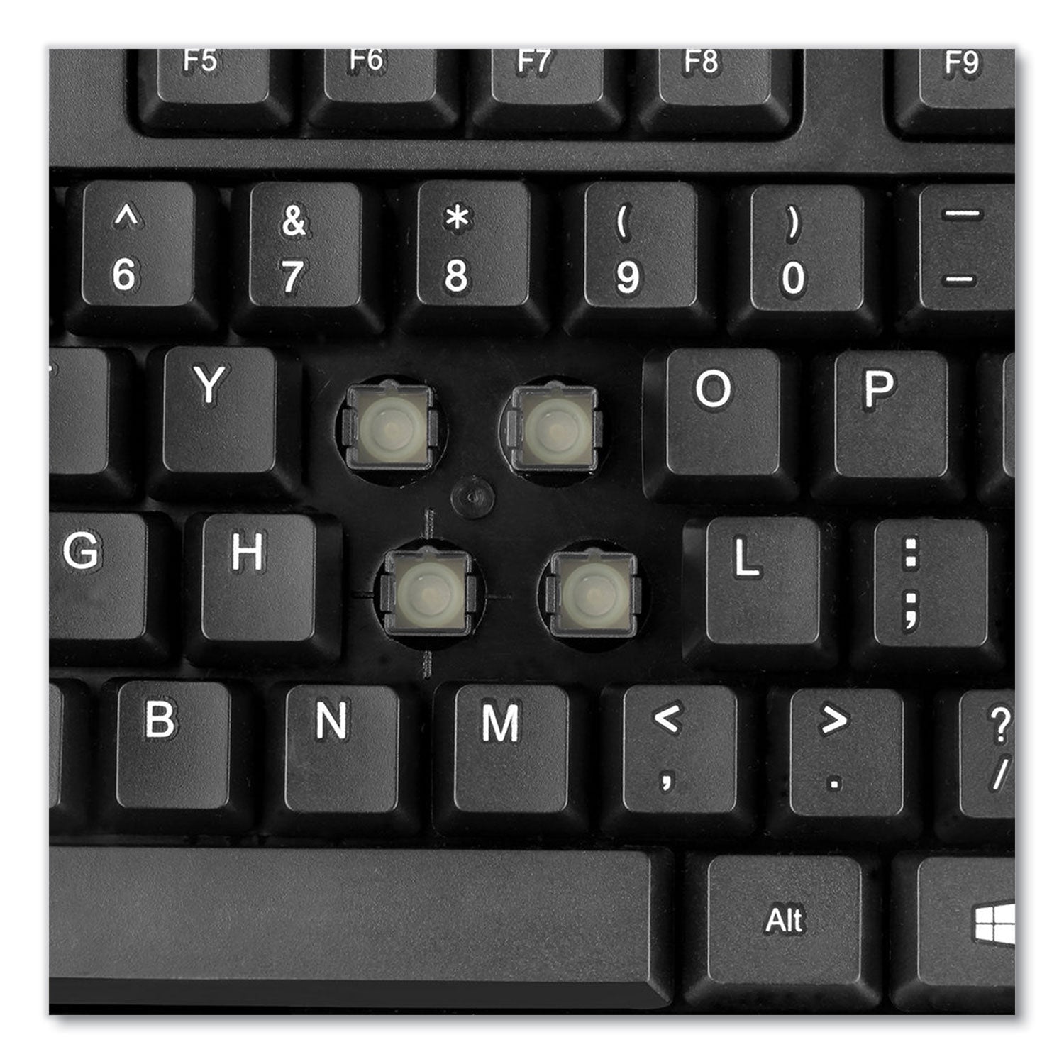 Adesso Wkb-1320cb Antimicrobial Wireless Desktop Keyboard And Mouse, 2.4 Ghz Frequency/30 Ft Wireless Range, Black