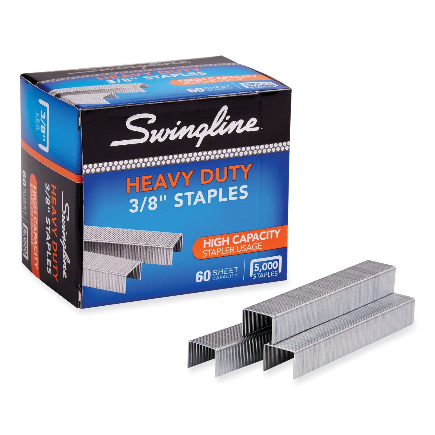 Swingline® S.f. 39 Heavy-Duty Staples, 0.38" Leg, 0.5" Crown, Steel, 5,000/box