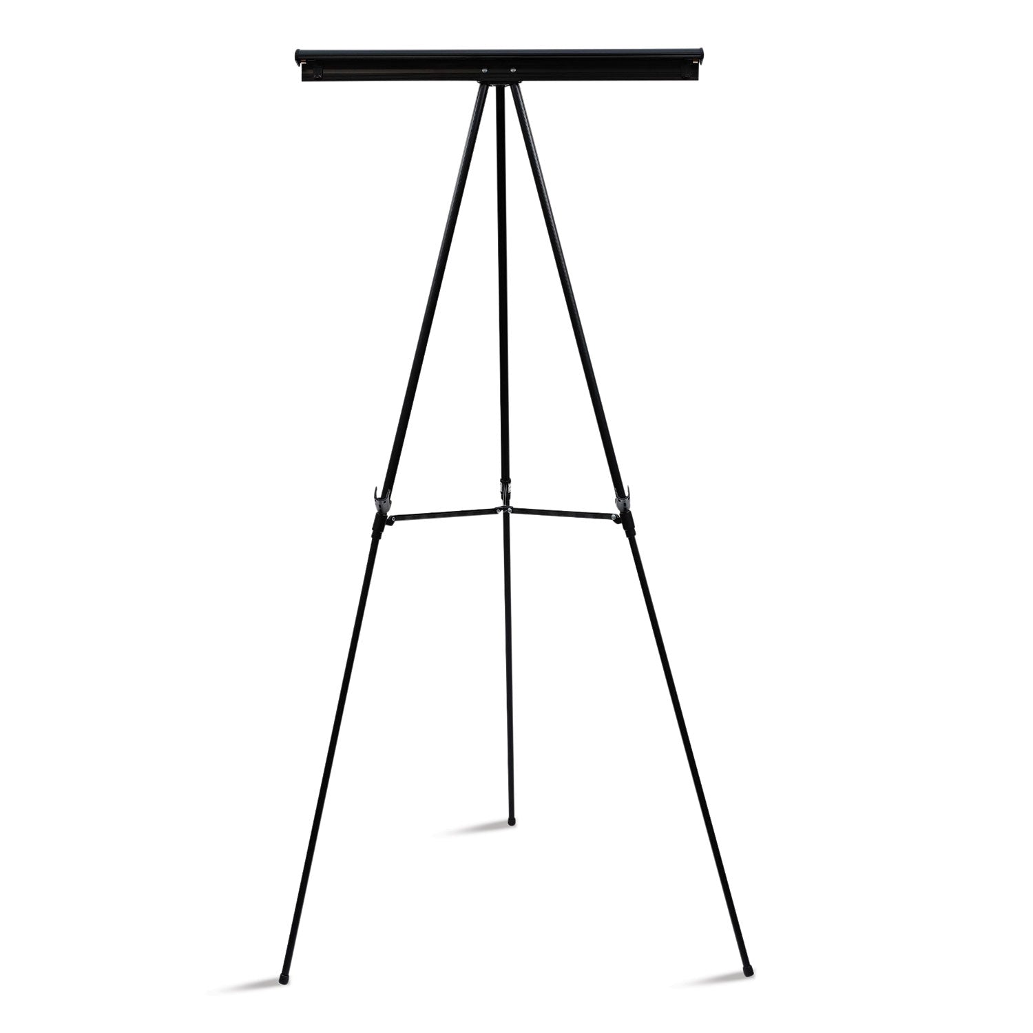MasterVision® Telescoping Tripod Display Easel, Adjusts 35" To 64" High, Metal, Black
