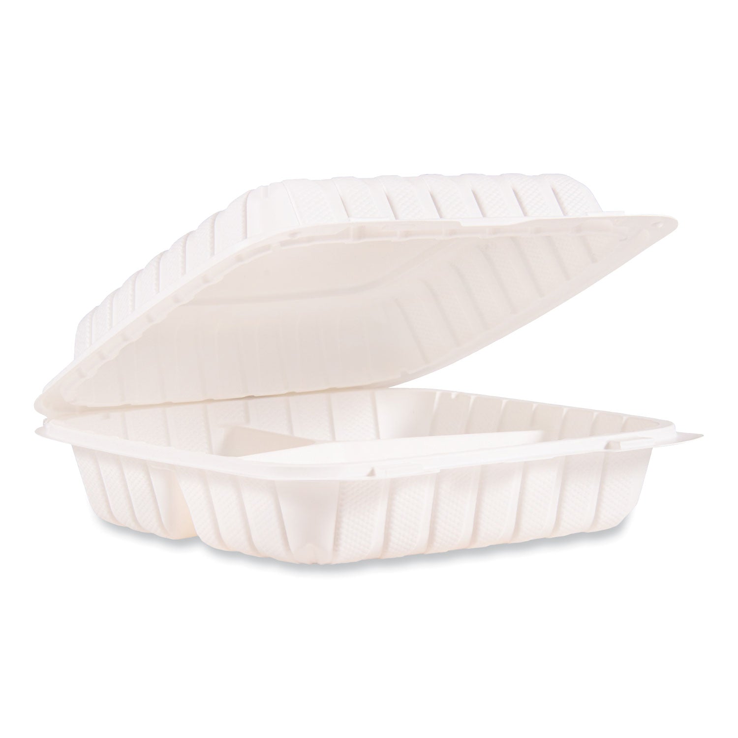 3-Compartment Hinged Lid Containers | White
