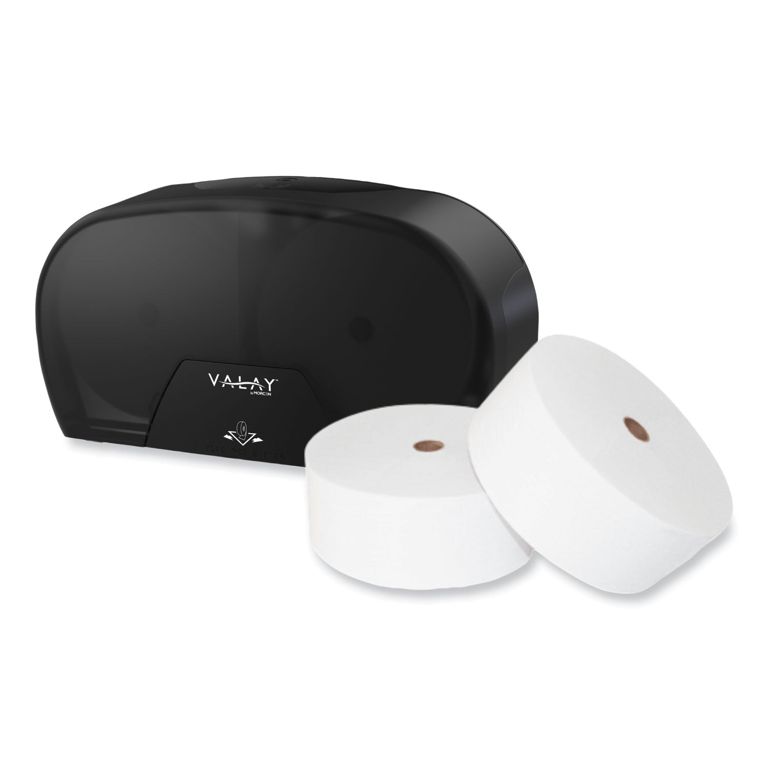 Morcon Tissue Valay Small Core Jumbo Bath Tissue Dispenser, 5.62 x 11.4 x 21.2, Black