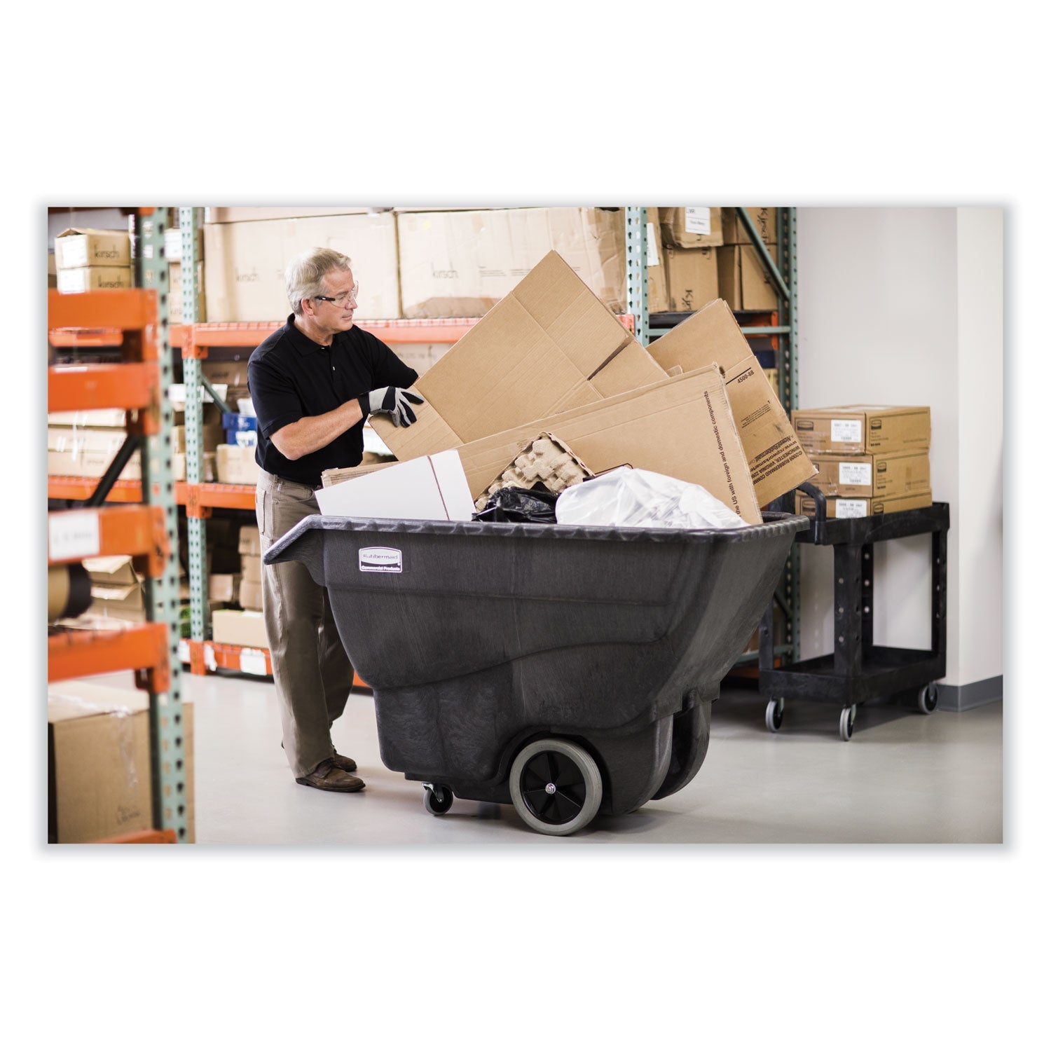 Rubbermaid® Commercial 0.75 cu yd Structural Foam Tilt Truck, 600 lb Capacity, Black