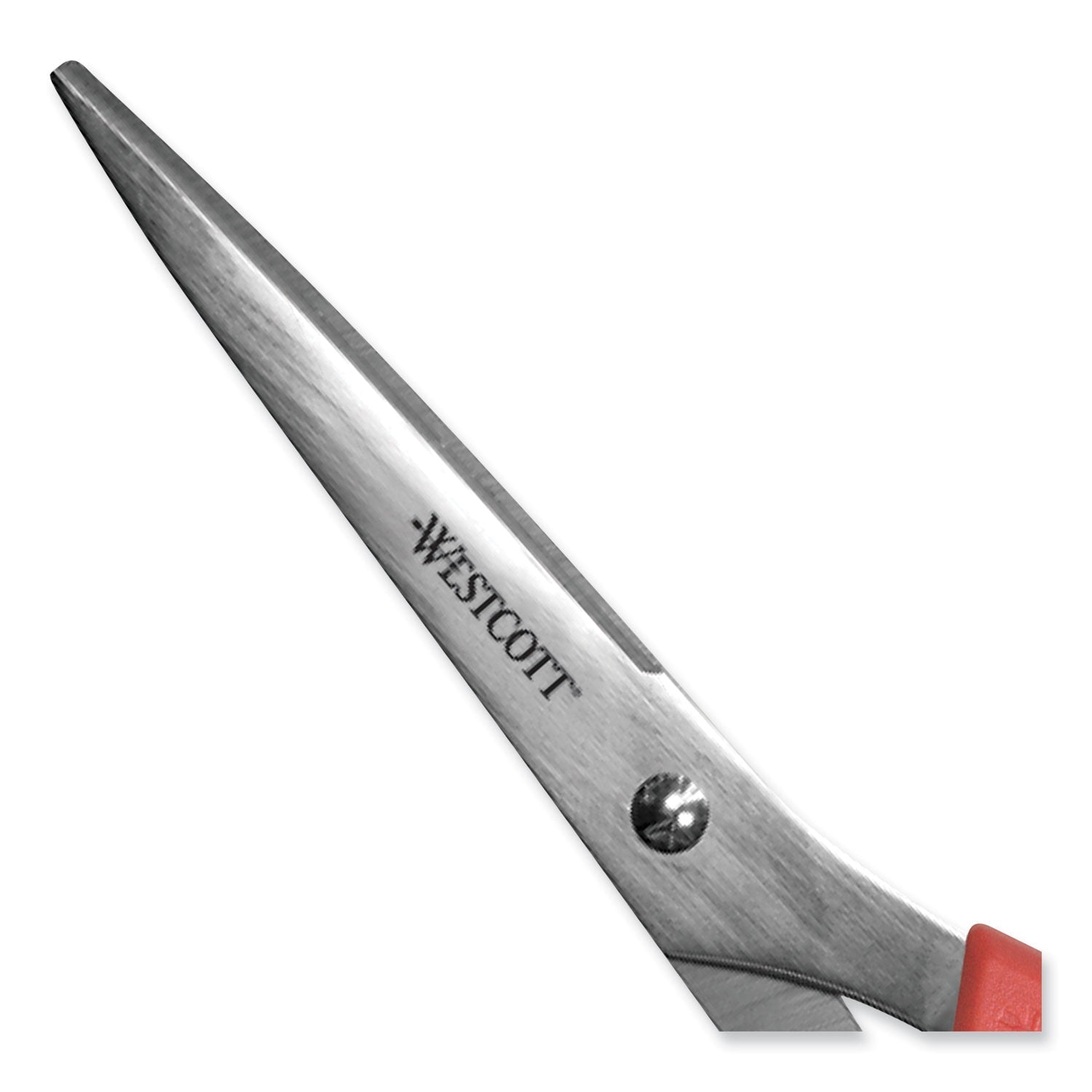 Westcott® Value Line Stainless Steel Shears, 8" Long, 3.5" Cut Length, Offset Red Handle