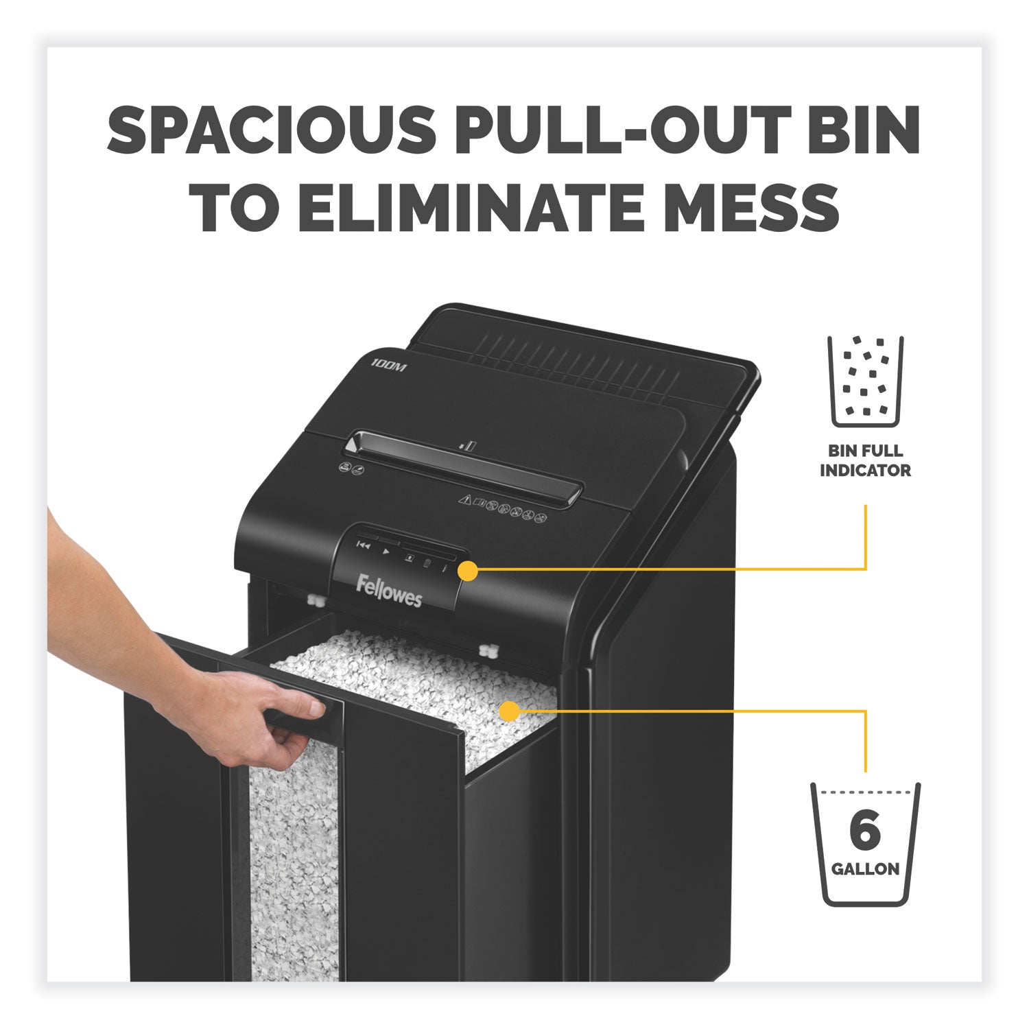 Fellowes® Automax 100m Auto Feed Micro-Cut Shredder, 100 Auto/10 Manual Sheet Capacity