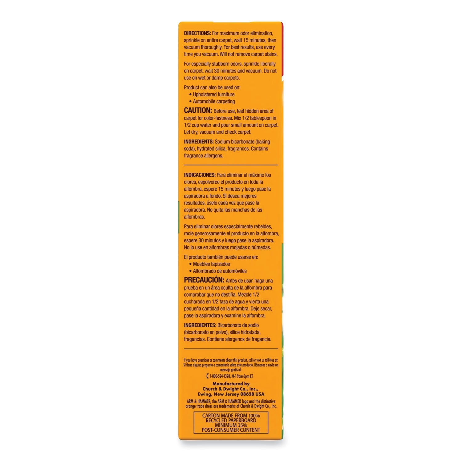 Arm & Hammer™ Deodorizing Carpet Cleaning Powder, Fresh, 30 oz Box, 6/Carton