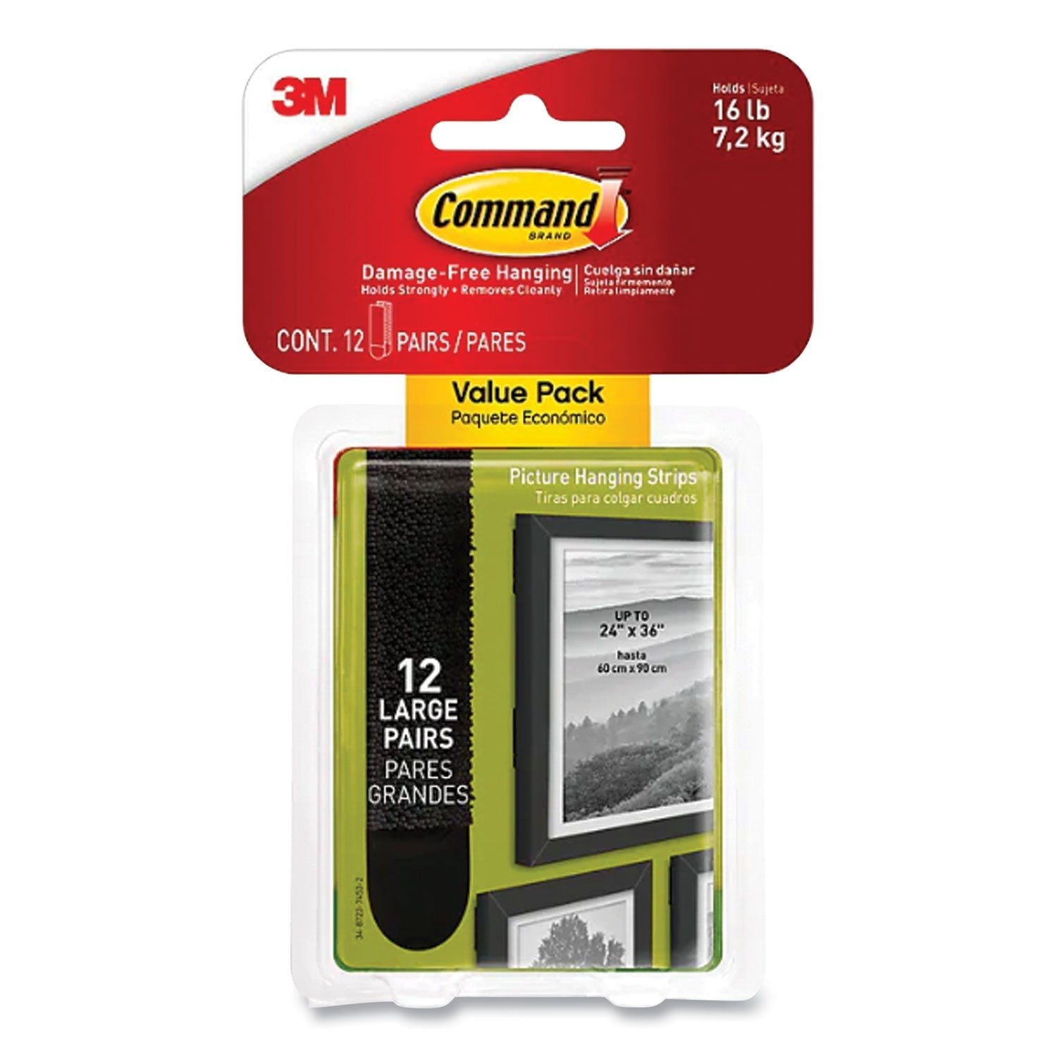 Command Bath Picture Hanging Strips | Black