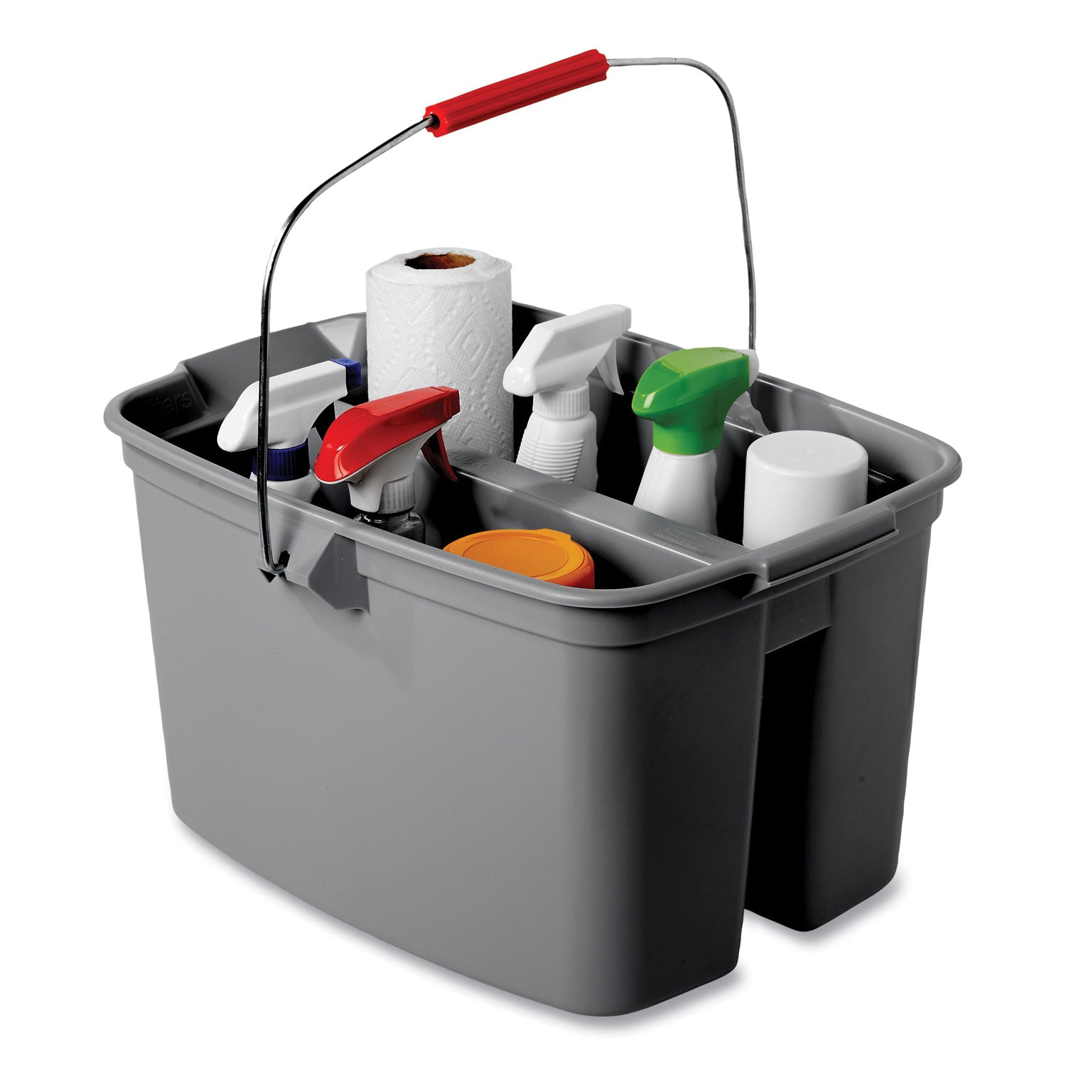Rubbermaid® Commercial Double Utility Pail, 17 qt, Plastic, Gray