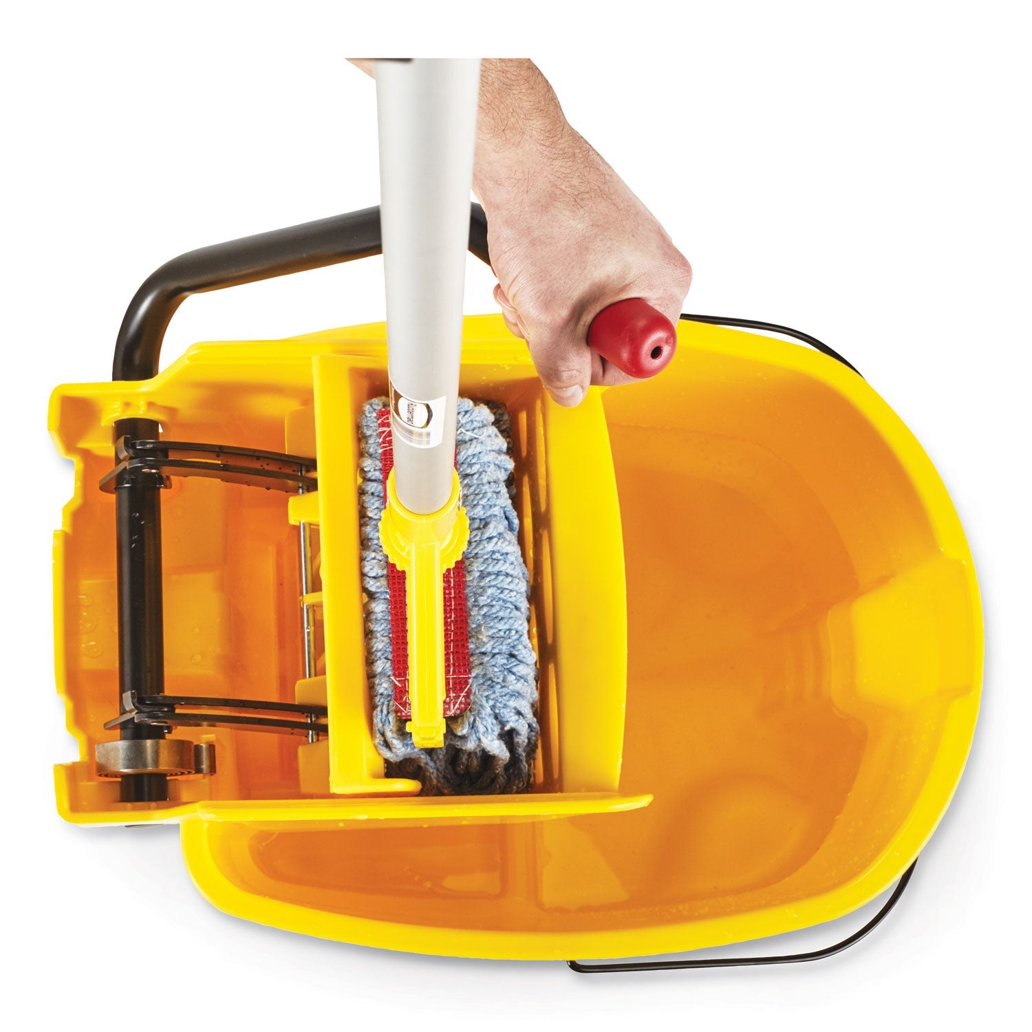 Rubbermaid® Commercial Wavebrake 2.0 Bucket/wringer Combos, Side-Press, 35 Qt, Plastic, Yellow